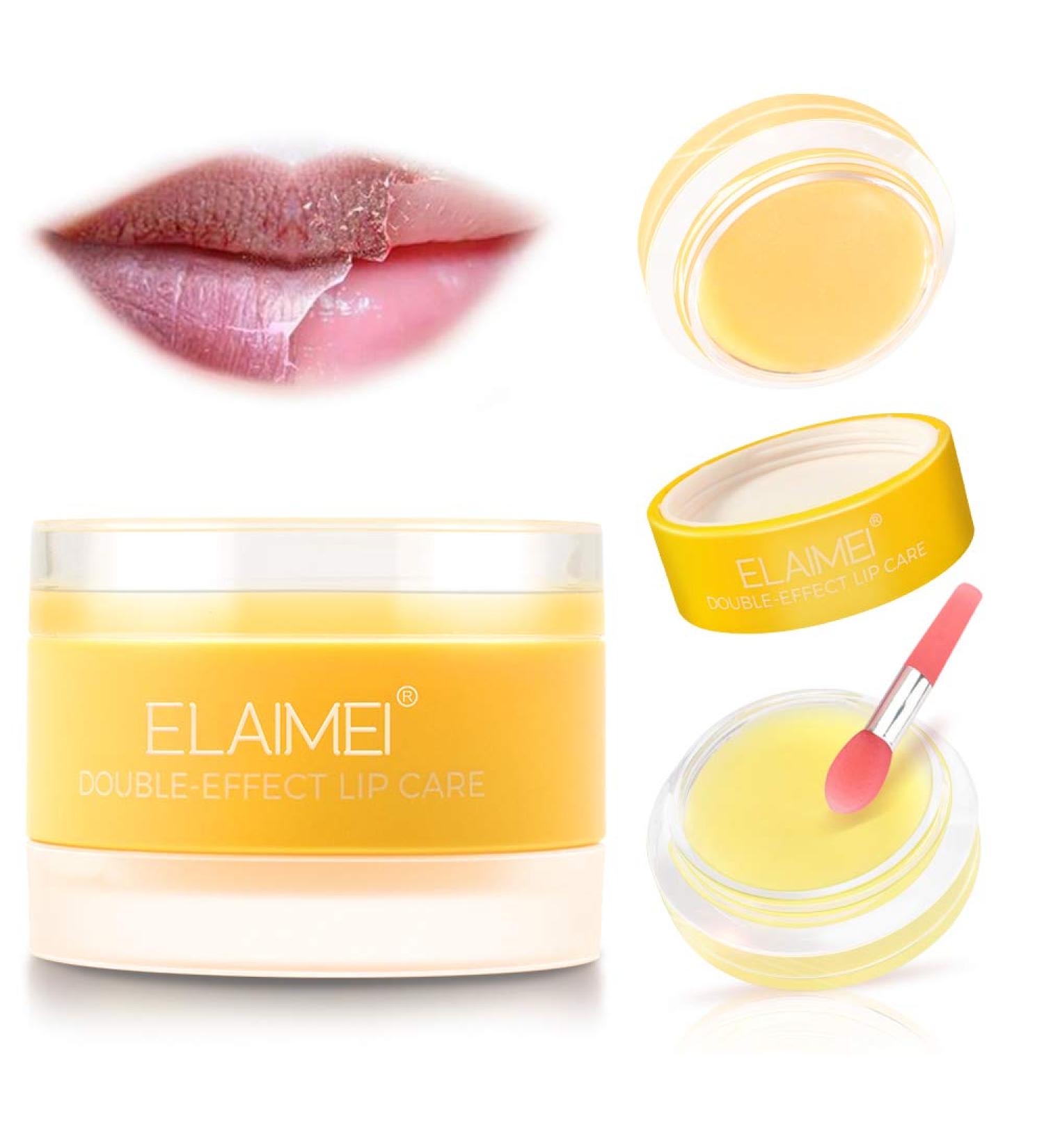 Double-Effect Lip Scrub Mask | Exfoliating & Moisturizing Lip Treatment for Cracked Lips - Overnight Repair Balm (Orange - Buy Online on SooperMarket.com