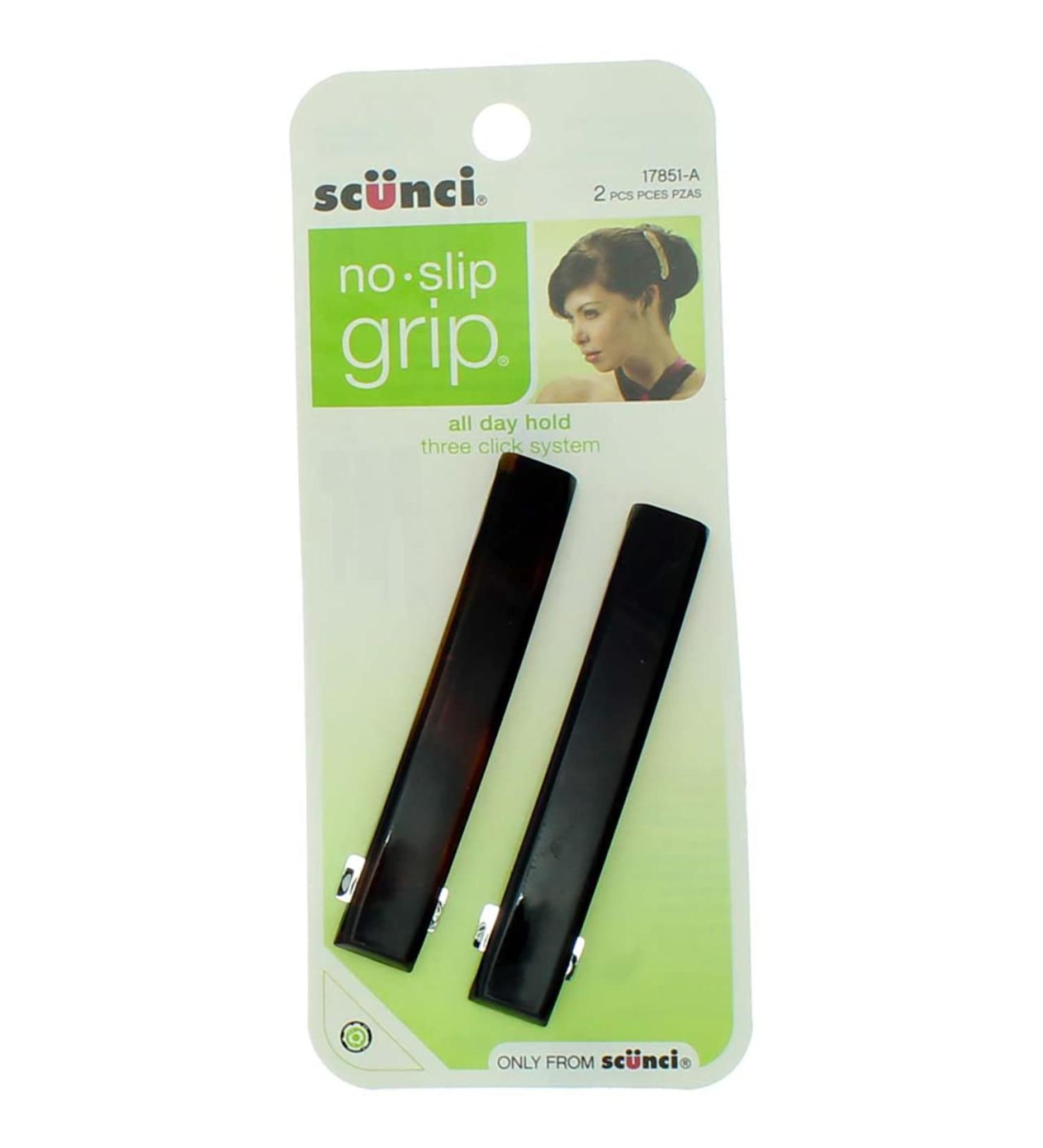 Scunci No-Slip Auto Clasp Barrettes - 2 ea, Pack of 6 - Assorted Colors - Buy Online on SooperMarket.com