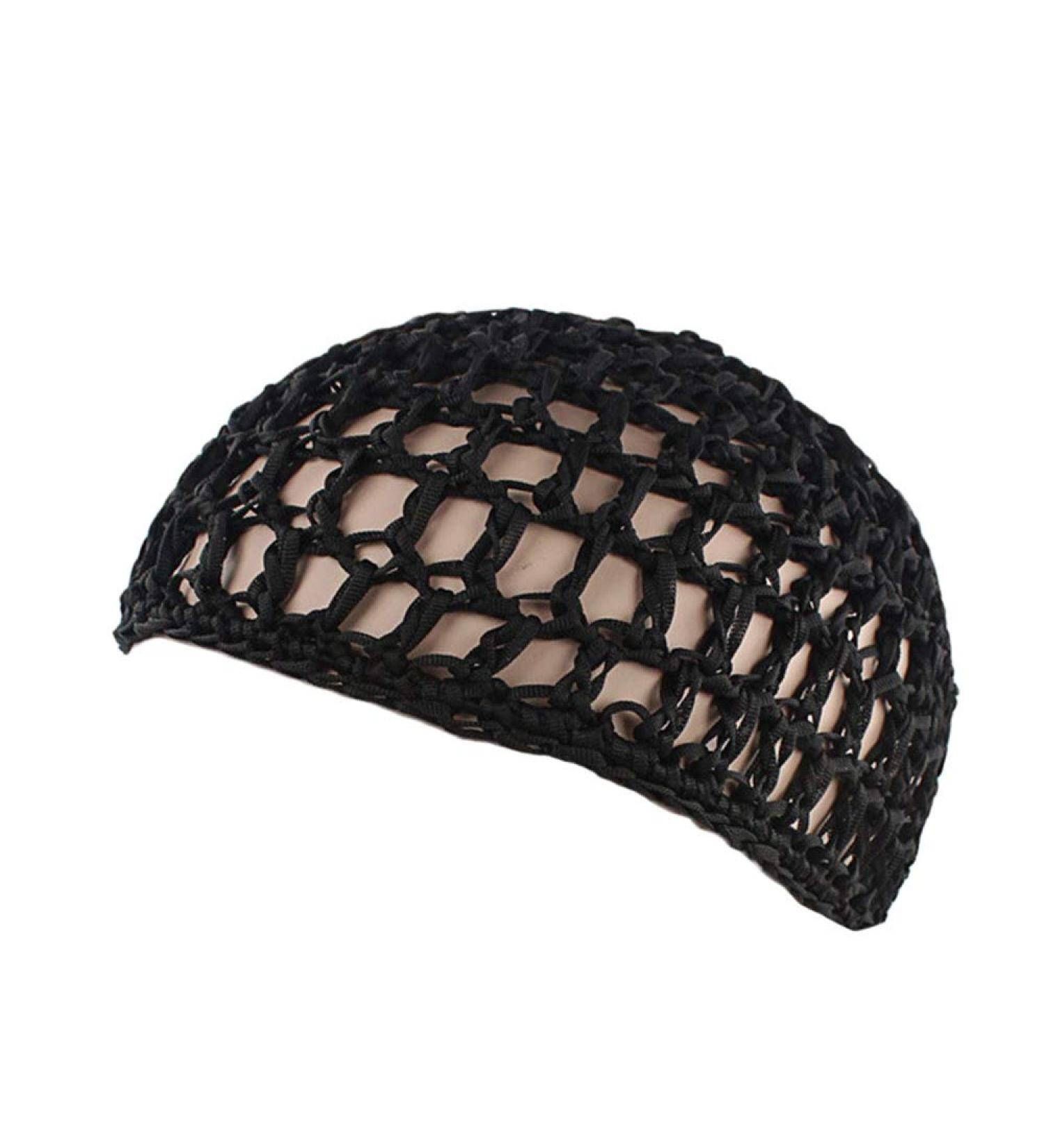 Handmade Women's Mesh Crochet Hair Net in Black - Sleep Cap Head Scarf Bonnet Snood Cover - Buy Online on SooperMarket.com