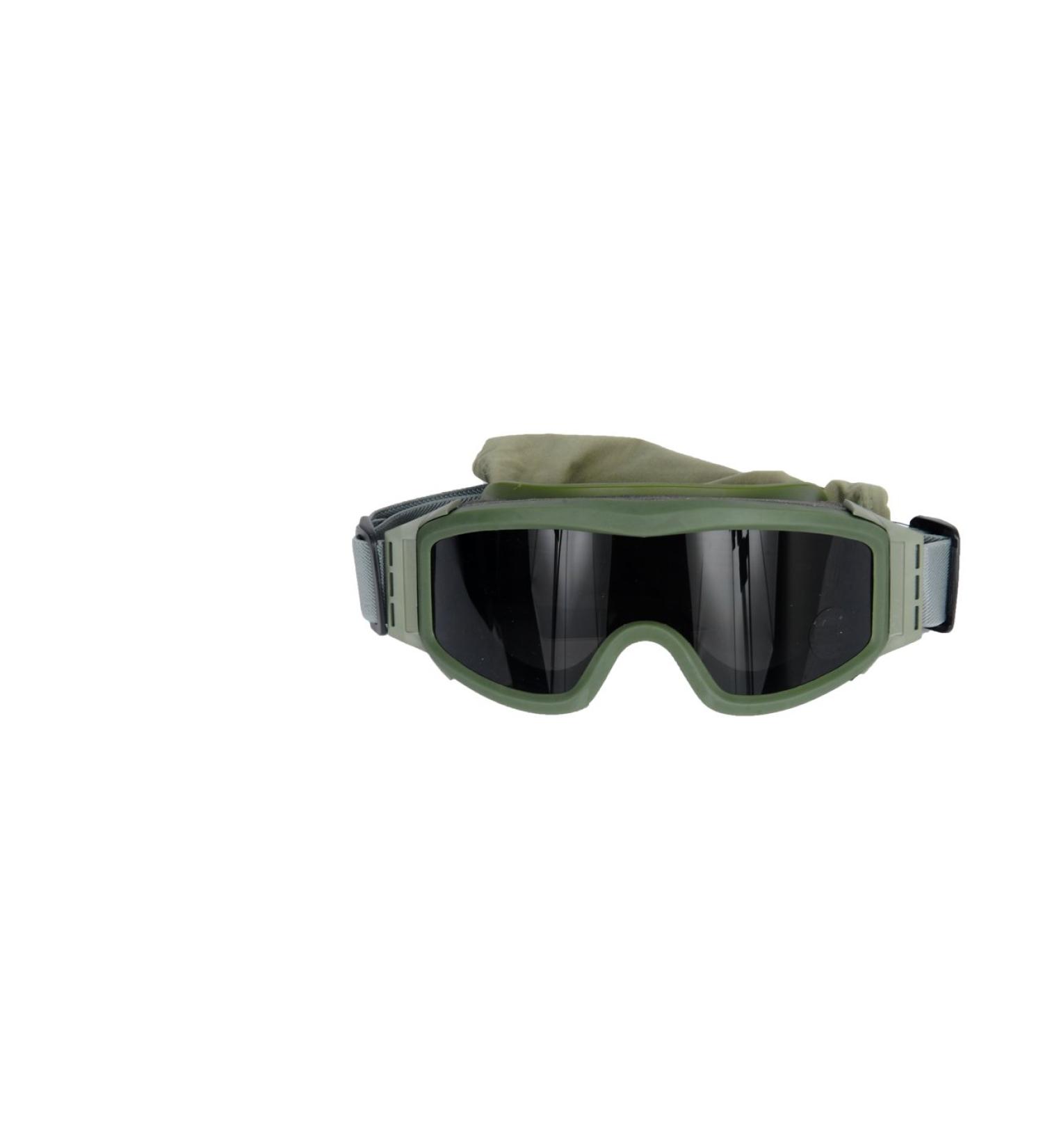 Lancer Tactical Airsoft Safety Goggles Basic - Smoke, Clear and Yellow Lens (Green)