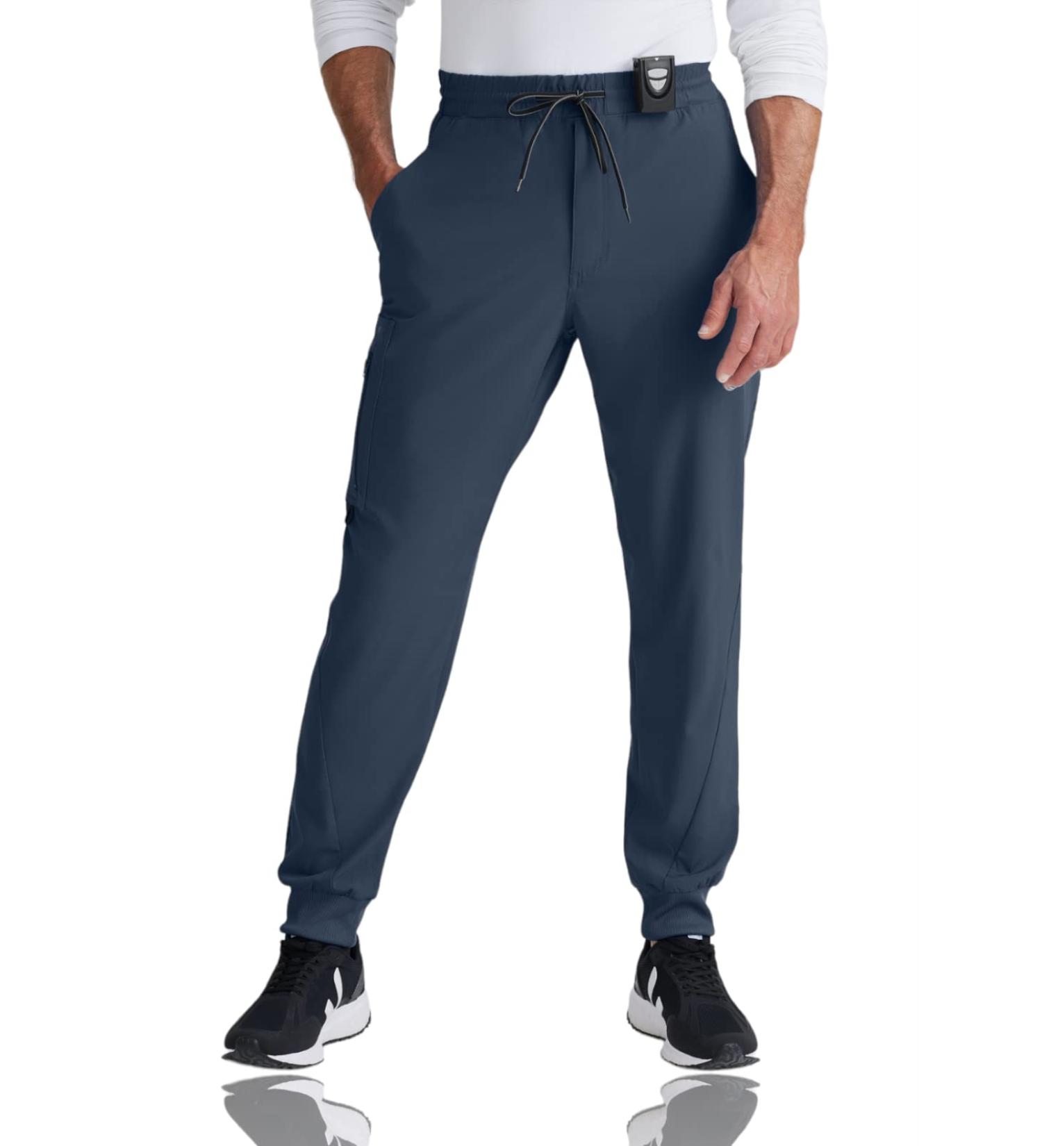 BARCO One Vortex Men's Scrub Jogger - Elastic Waist Eco-Friendly 4-Way Stretch Pant - Steel - Size Medium - Buy Online on SooperMarket.com