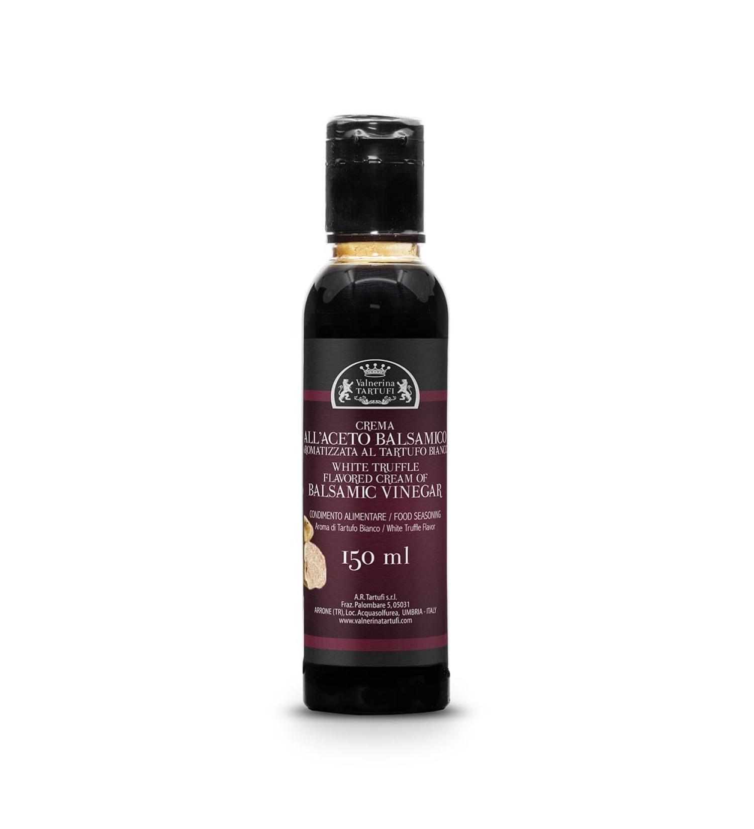 Valnerina Tartufi White Truffle Balsamic Vinegar Cream Modena PGI | Gourmet 150ml Condiment for Vegetables, Meat & Fish - Buy Online on SooperMarket.com