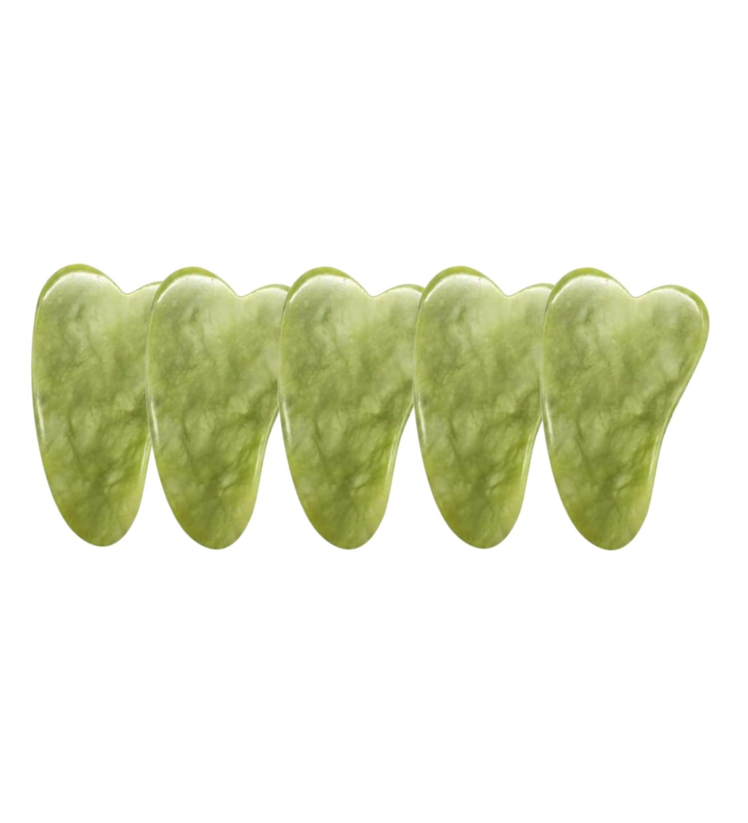 WEISIPU 5-Piece Jade Gua Sha Facial Massage Set | Natural Scraping Tool for Skin Care & Relaxation - Ideal for All Skin Types - Buy Online on SooperMarket.com