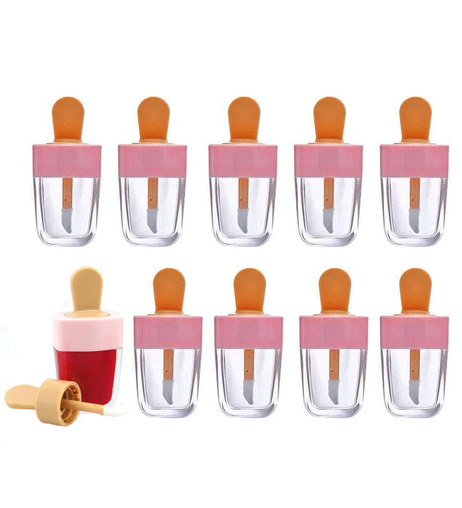 10 Empty Pink Lip Gloss Tubes - Refillable Mini Containers for DIY Lip Gloss Balms & Cosmetics - Buy Online on SooperMarket.com