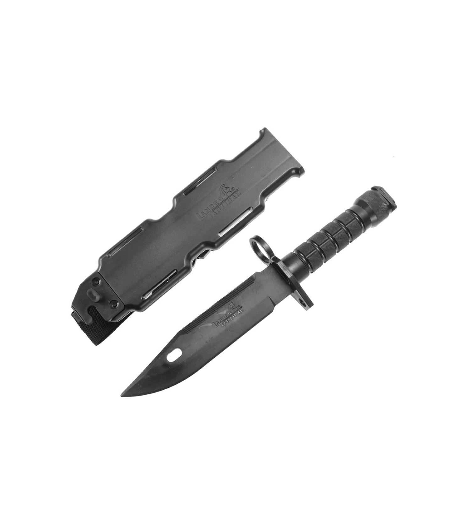 Lancer Tactical M9 Santoprene Rubber Blade Bayonet Disarm Trainer Knife with Sheath (Black) - Buy Online on SooperMarket.com