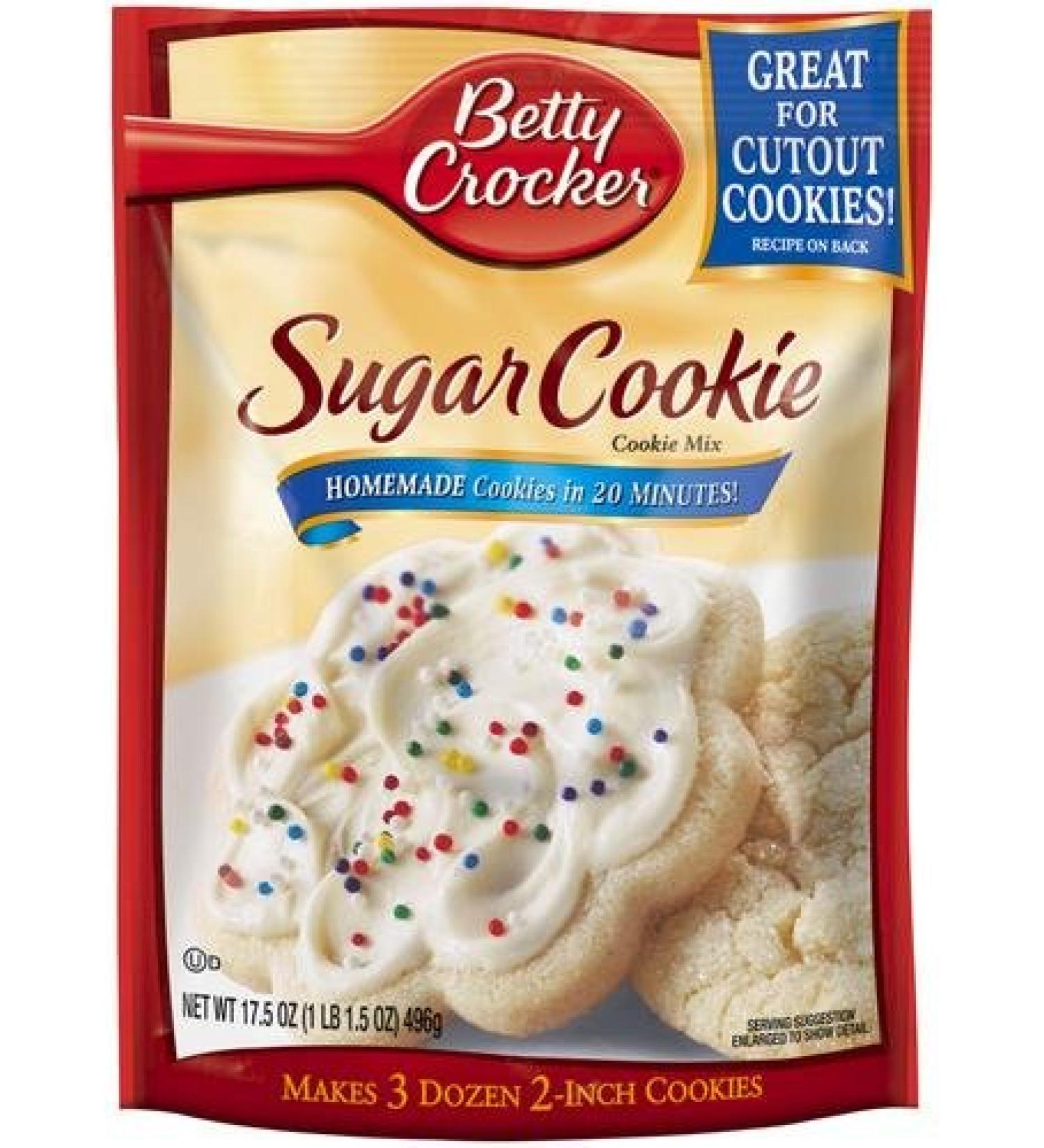 Betty Crocker Cookie Mix, Sugar, 17.5-ounce Pouches (Pack of 4) Sugar 17.5 Ounce (Pack of 4)