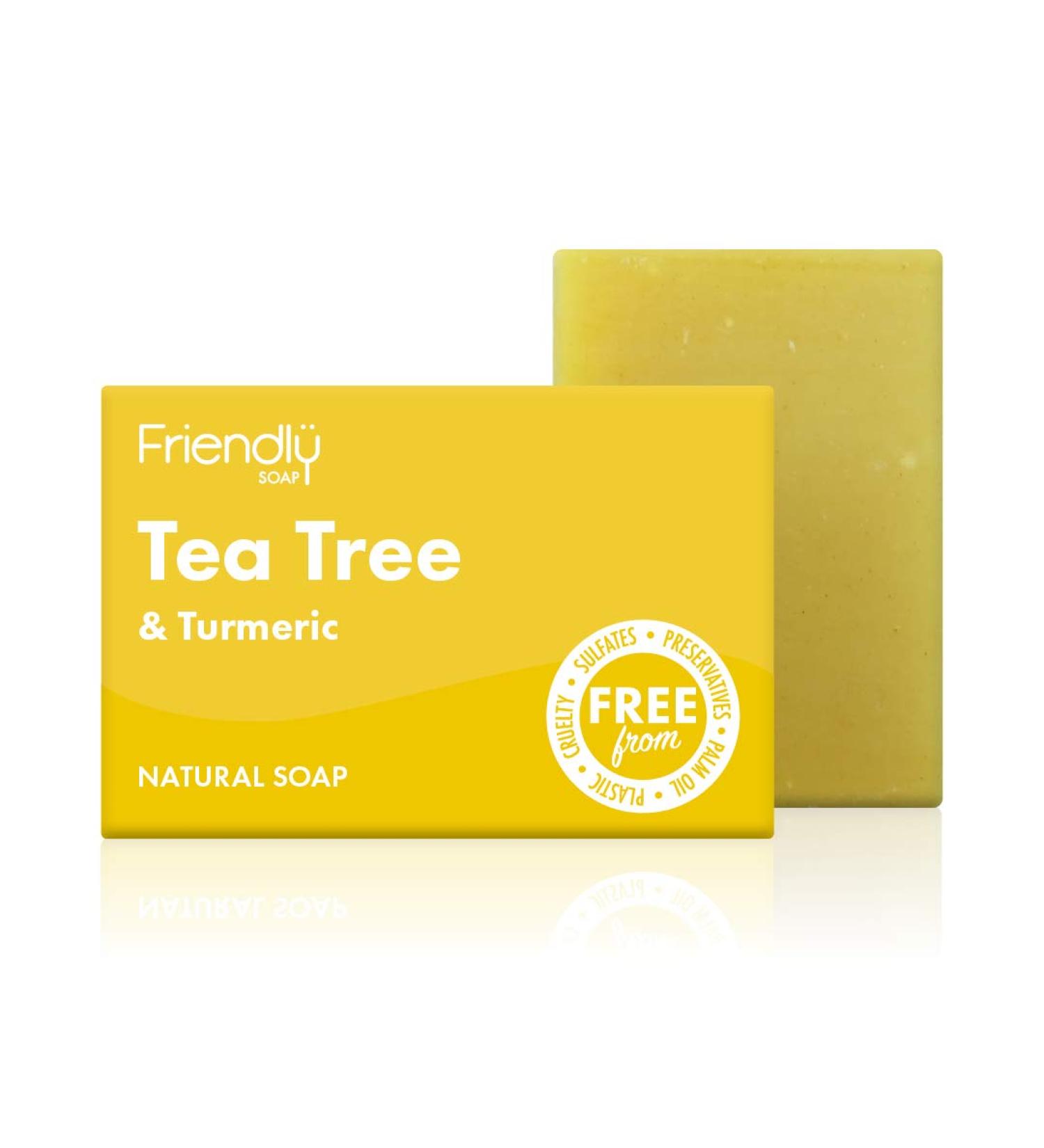 Natural Tea Tree & Turmeric Soap - Antibacterial Therapeutic Handmade Soap 95g - Buy Online on SooperMarket.com