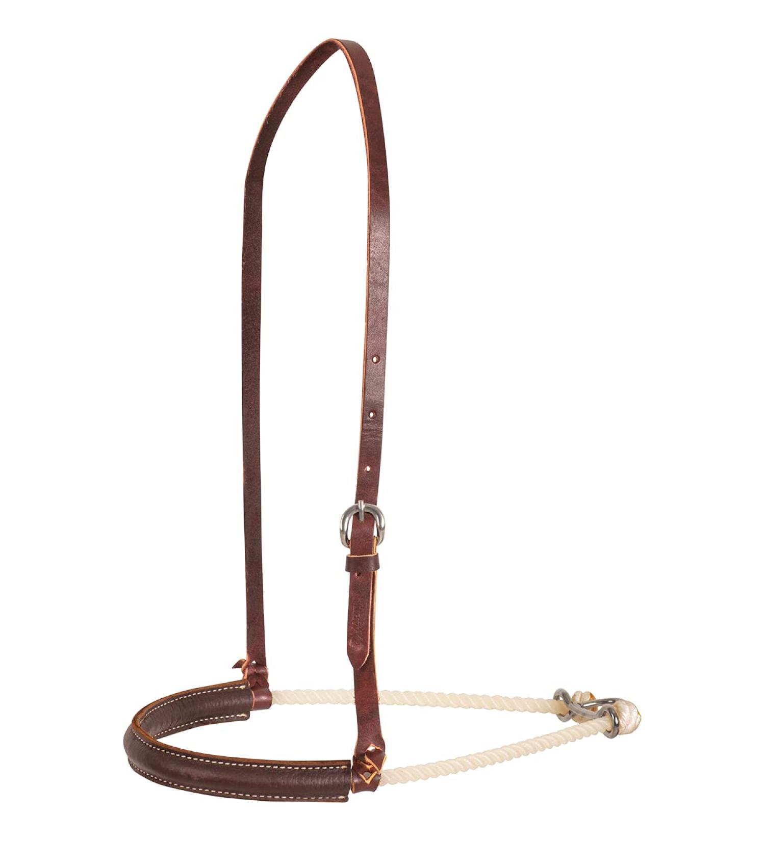 Martin Saddlery Single Rope Noseband with Harness Cover, Chocolate
