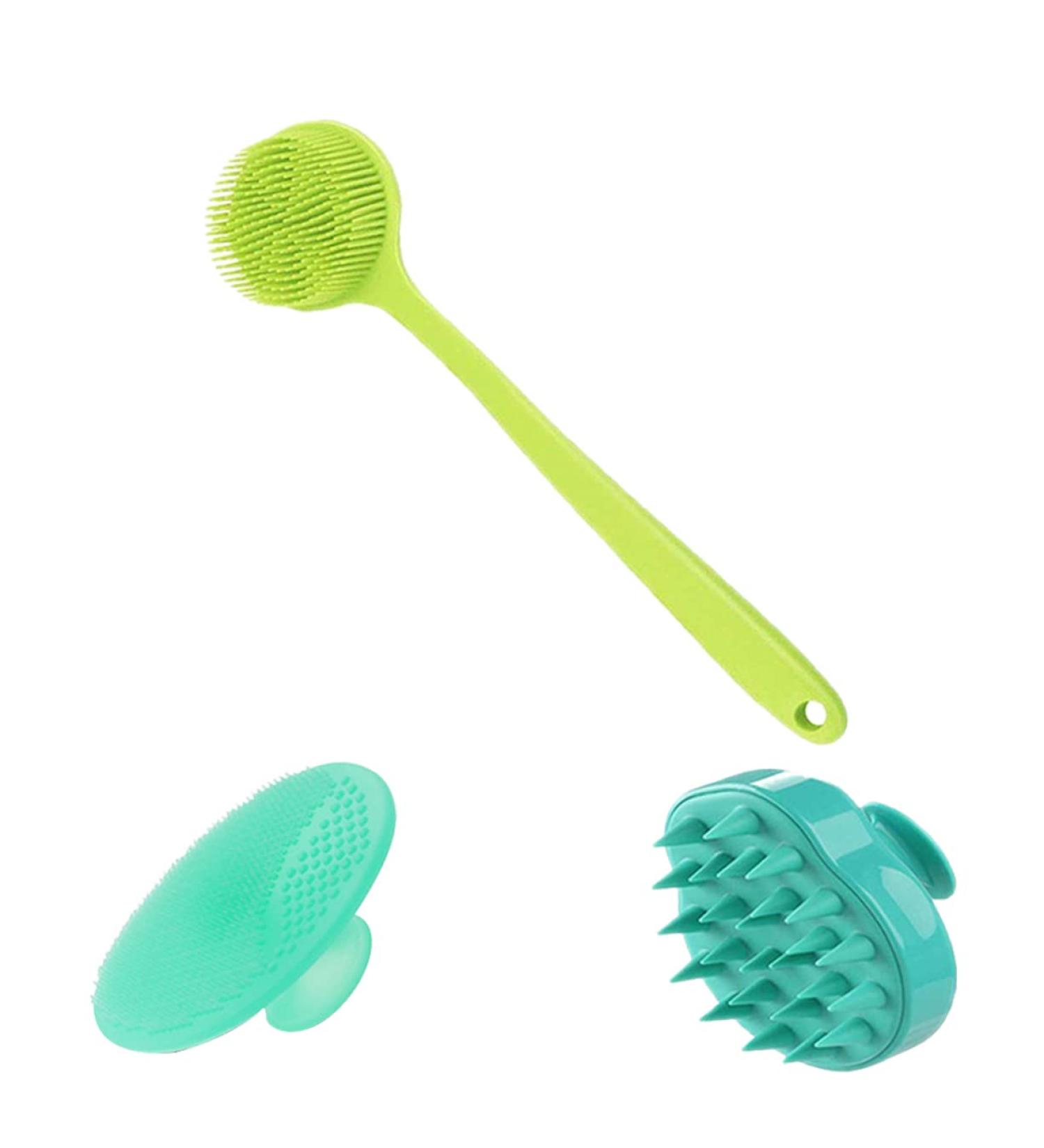 BELLIFFY 3 Piece Scalp Care Brush and Body Exfoliating Set: Back Scrubber, Shampoo Facial Scrubber, Hair and Body Massager - Buy Online on SooperMarket.com