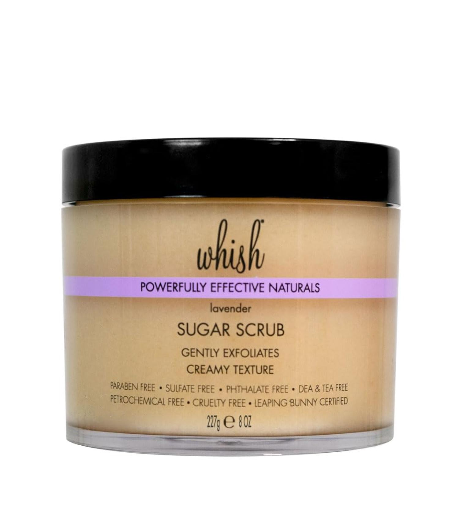 Whish Beauty Lavender Exfoliating Sugar Scrub - Gentle Body Scrub for Women - Paraben & Sulfate Free - Brown Sugar with Raspberry Aloe & Shea Butter - 8 oz - International Shipping Available - Buy Online on SooperMarket.com