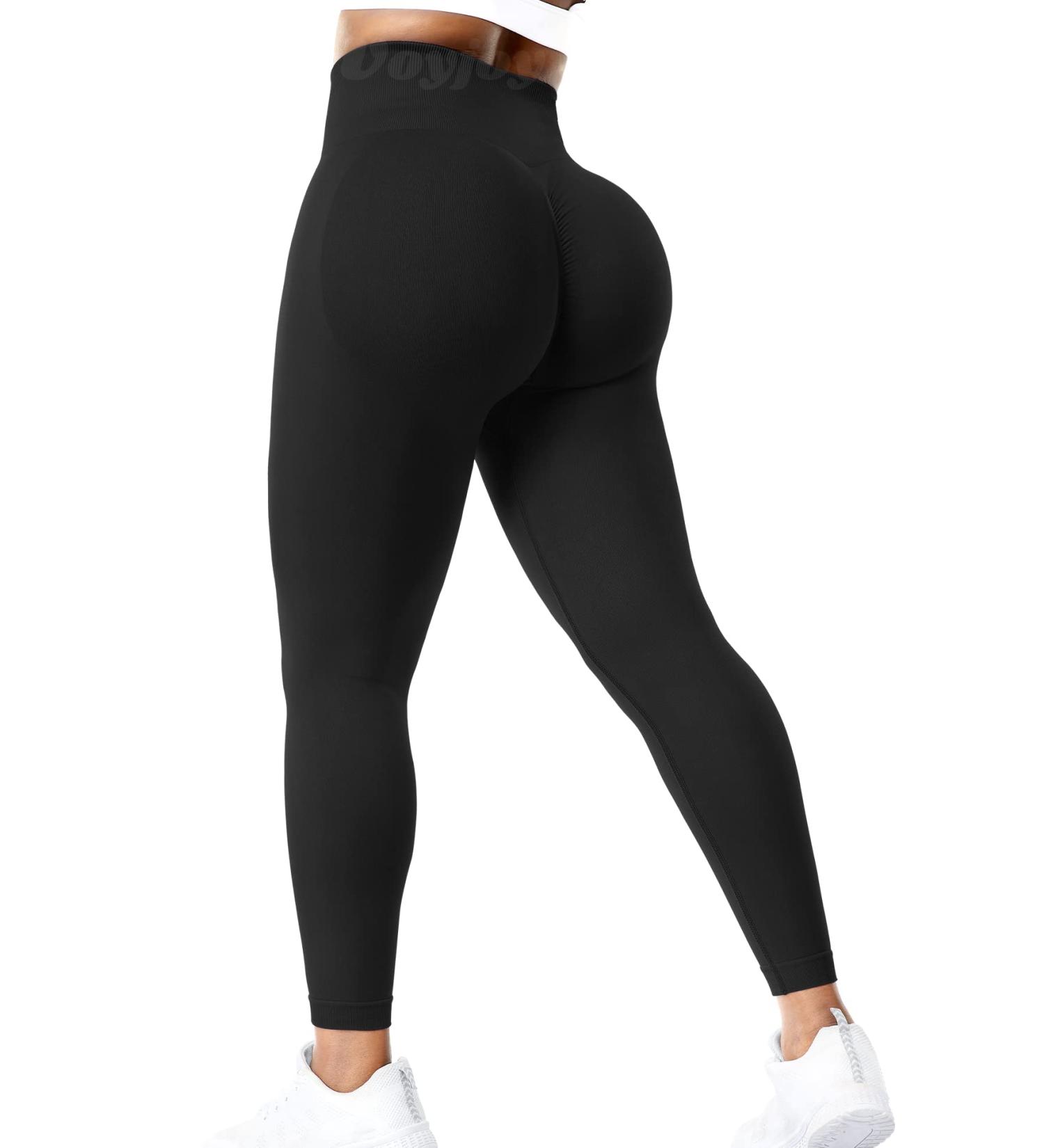 VOYJOY Women's Scrunch Butt Lifting High Waist Yoga Leggings - Black, Small - Buy Online on SooperMarket.com
