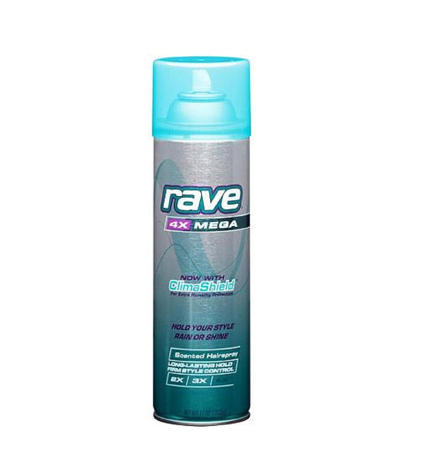 Unilever Rave 4X Mega Aerosol Hairspray with ClimaShield Scented 11oz