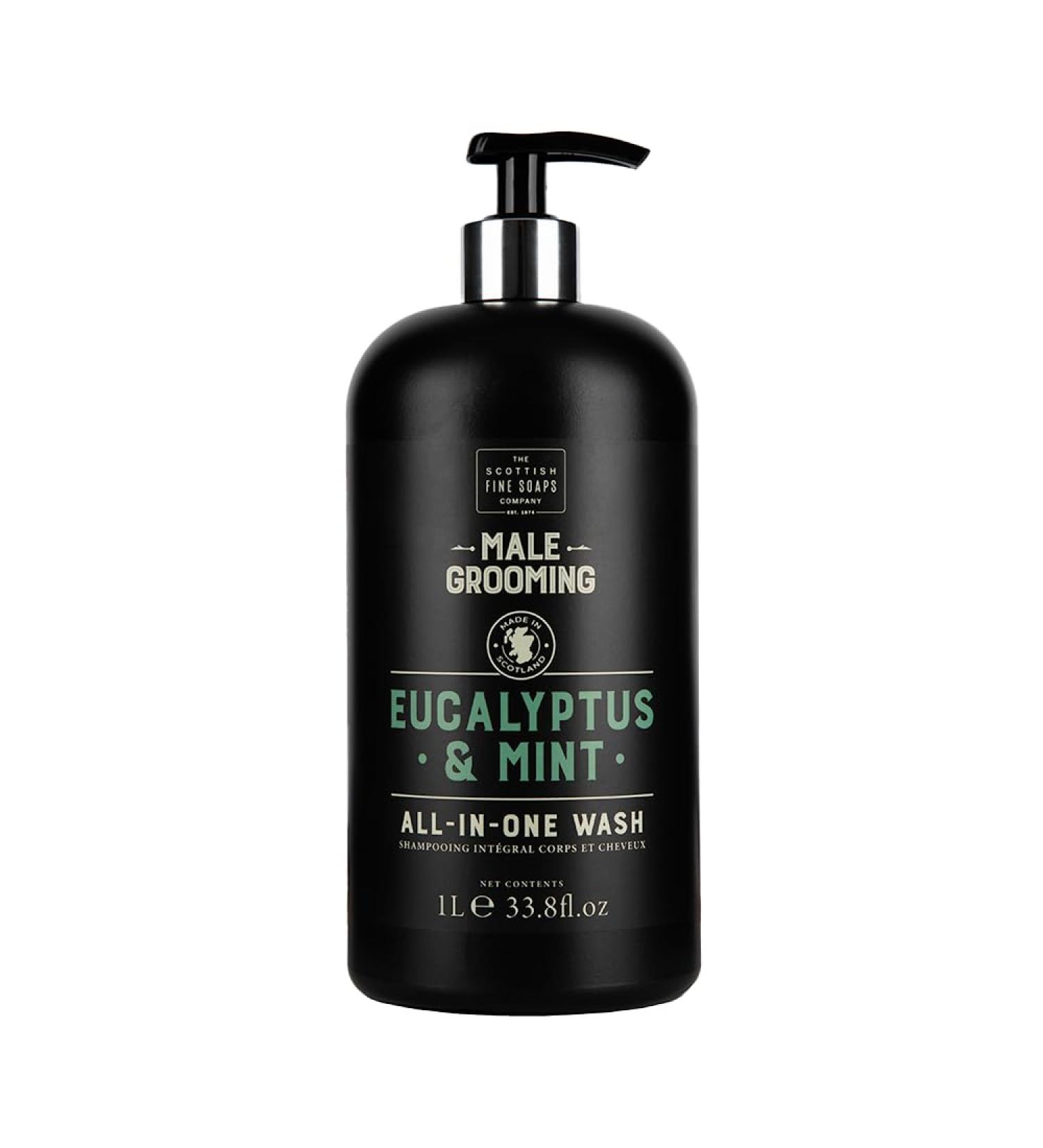 Eucalyptus & Mint All in One Wash 1-Litre Men's Grooming by Scottish Fine Soaps