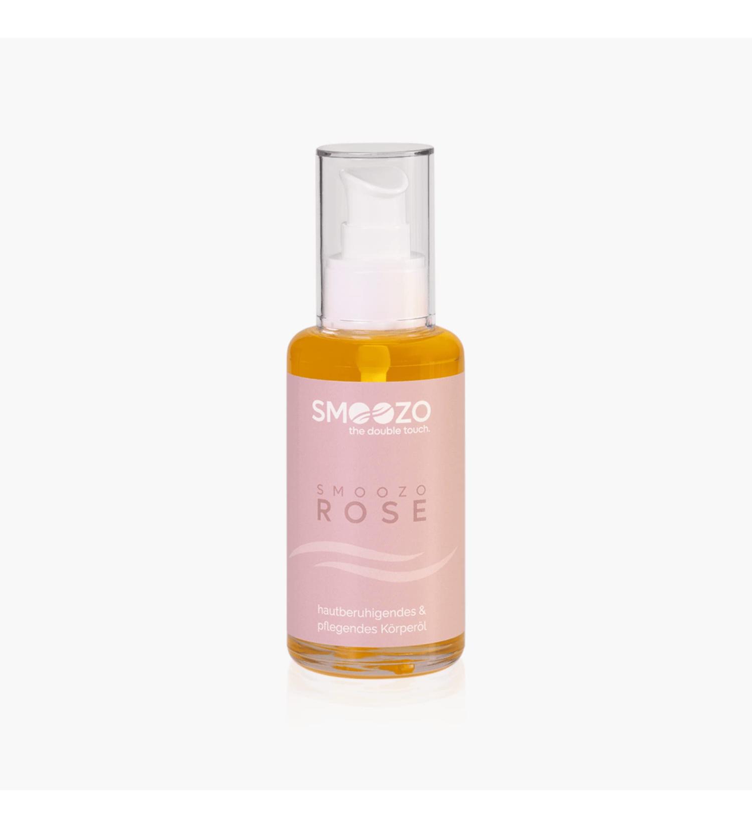 Smoozo Vegan Body Care Oil 100ml - Natural Massage & Skin Tightening Oil for Dry Skin - Perfect After Shaving (Rose) - Buy Online on SooperMarket.com