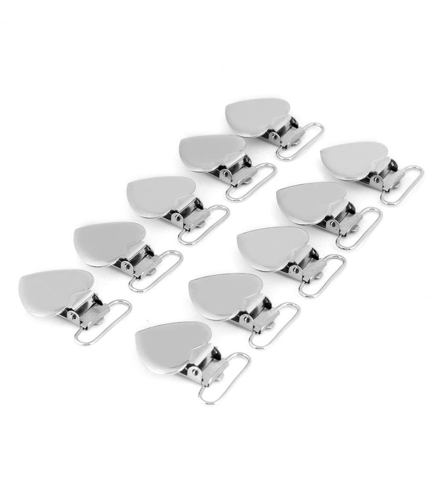 10pcs Heart Shape Pacifier Suspender Clips | Pacifier Holder & Bib Clips for Craft Projects | International Shipping - Buy Online on SooperMarket.com