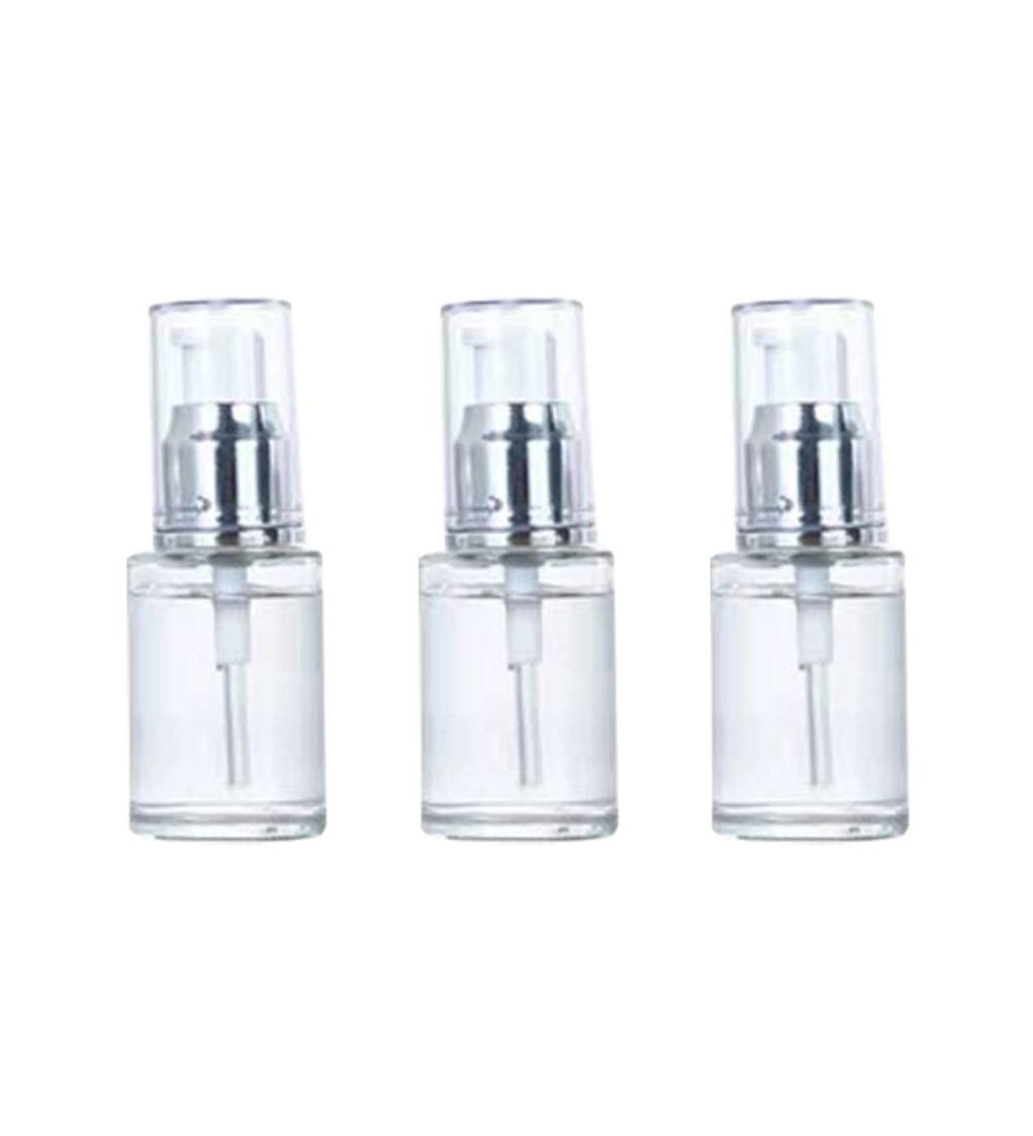 Hemoton 3 Pack Mini Glass Pump Bottles - Refillable Perfume & Essential Oil Dispensers (30ml Silver) | Perfect for Travel & Home | International Shipping Available - Buy Online on SooperMarket.com