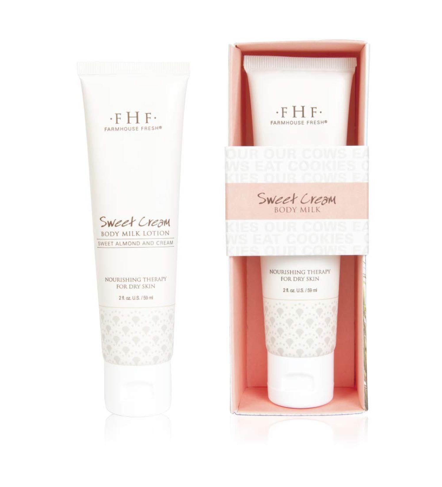 Buy FarmHouse Fresh Sweet Cream Body Milk Travel Lotion - 2 fl. oz | Nourishing Moisturizer for Smooth Skin - International Shipping Available - Buy Online on SooperMarket.com