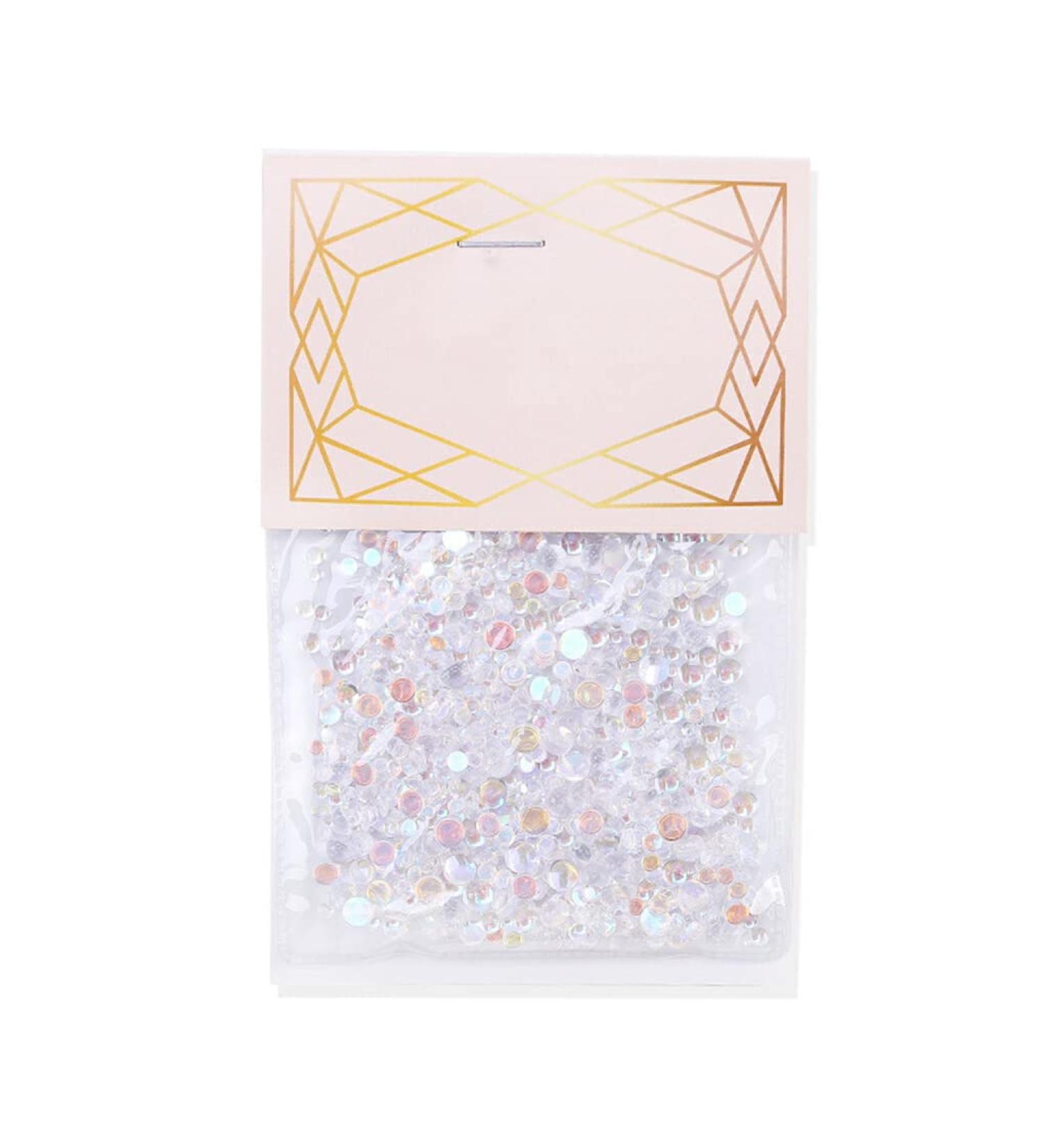 Dajidafu 1440 Pieces Semicircle Glass Crystal Set Flat Back Personalized 3D Tips Decoration Nail Art Rhinestones Wedding Dress Transparent - Buy Online on SooperMarket.com