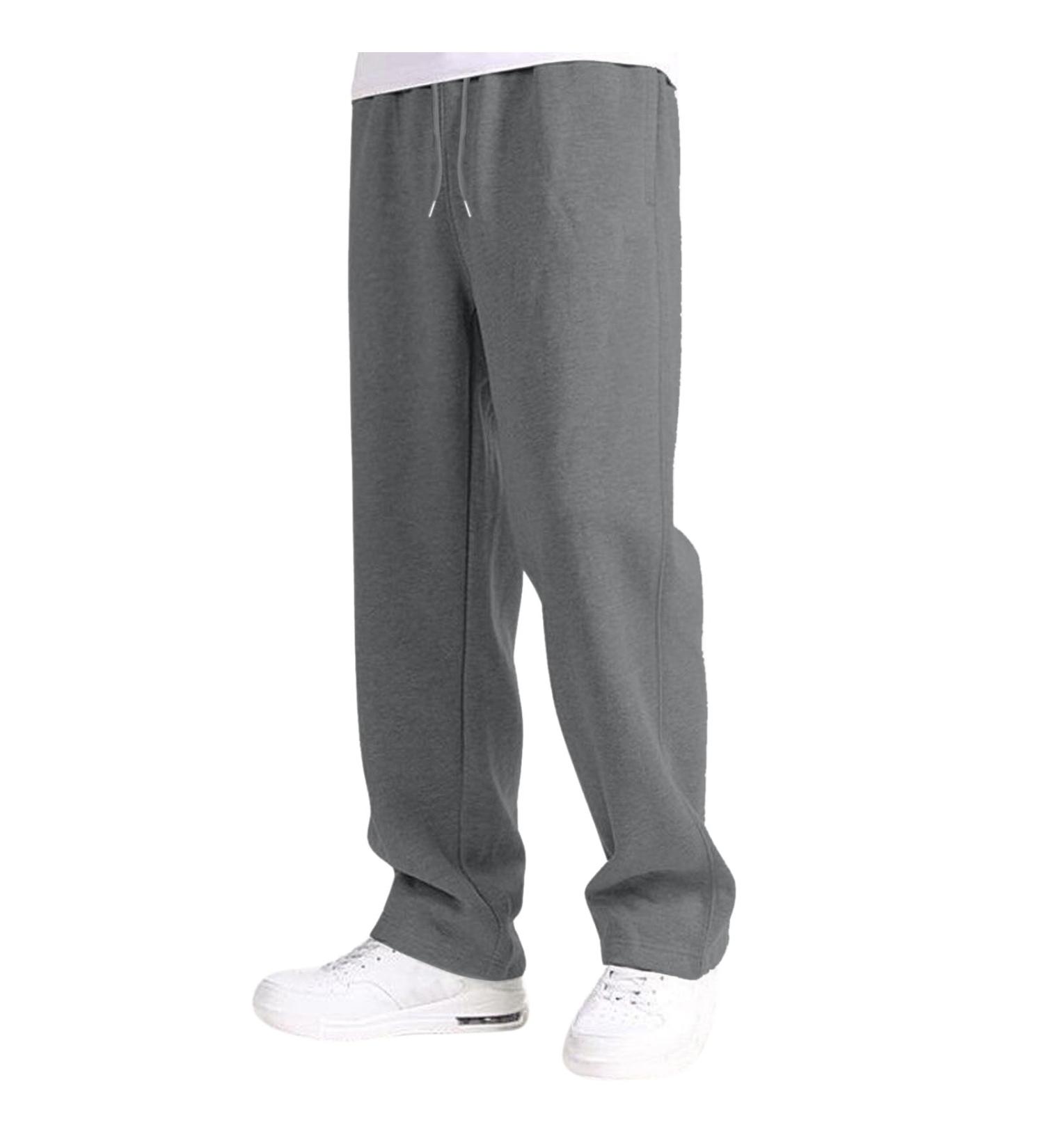 Buy Rumaozia Men's Baggy Cotton Sweatpants - Breathable Wide Leg Jogging & Yoga Pants with Pockets - Classic Training Gray - Buy Online on SooperMarket.com