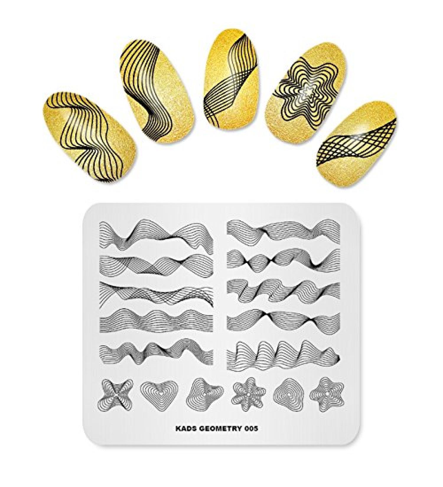 Alexnailart Line Geometry Nail Stamping Plate Set (GE005) - Nail Art Tools - Buy Online on SooperMarket.com