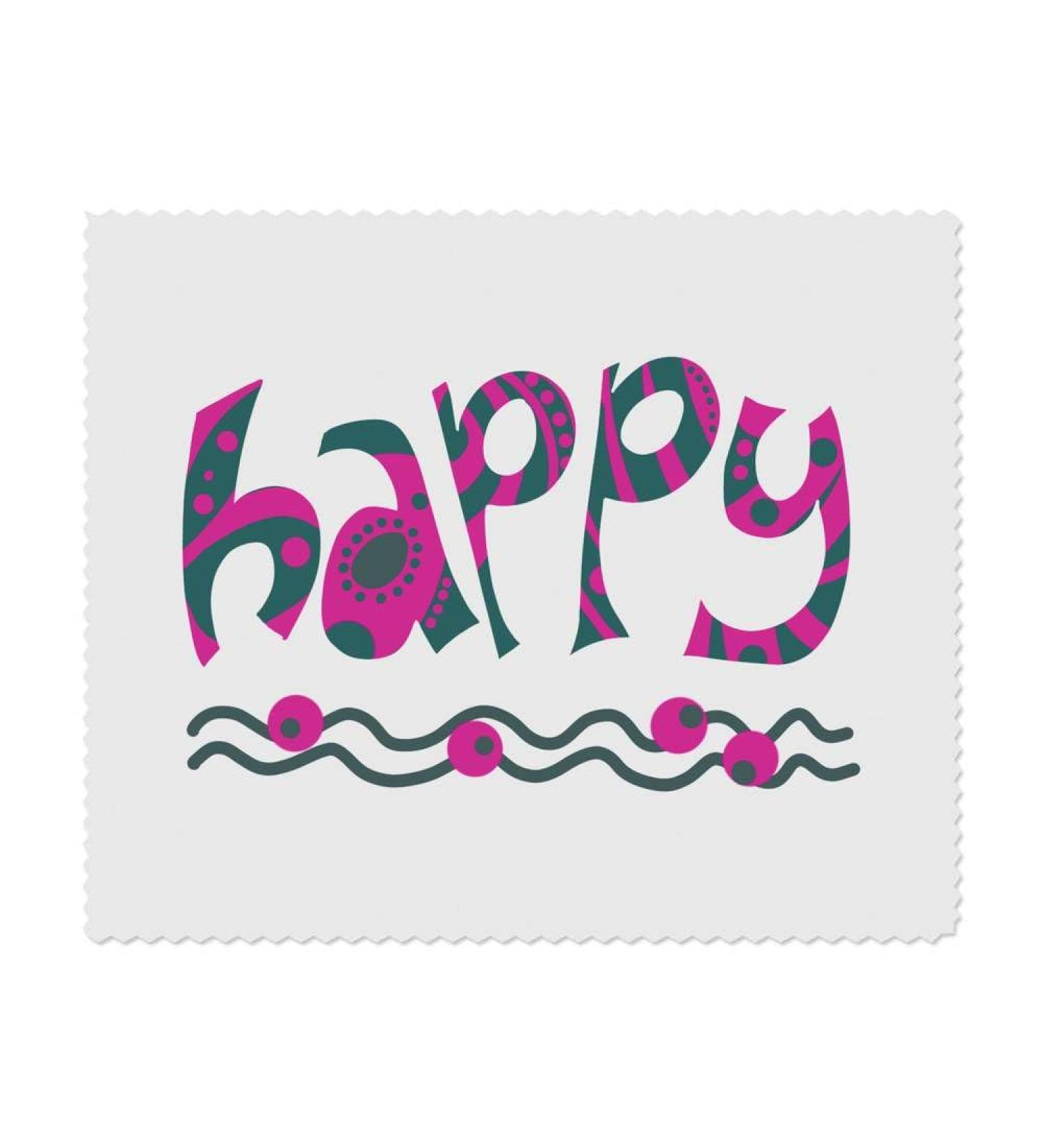 Buy 2 x 'Happy' Microfiber Lens Cleaning Cloths | Durable & Soft Glasses Care - International Shipping Available - Buy Online on SooperMarket.com