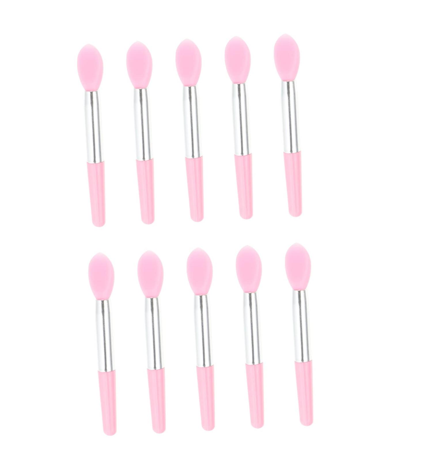 Shop Mikinona 10pcs Lip Mask Spoon & Makeup Brush Set | Lipstick Applicator Creamy Eyeshadow & More - Miss Cosmetic Pink - Buy Online on SooperMarket.com