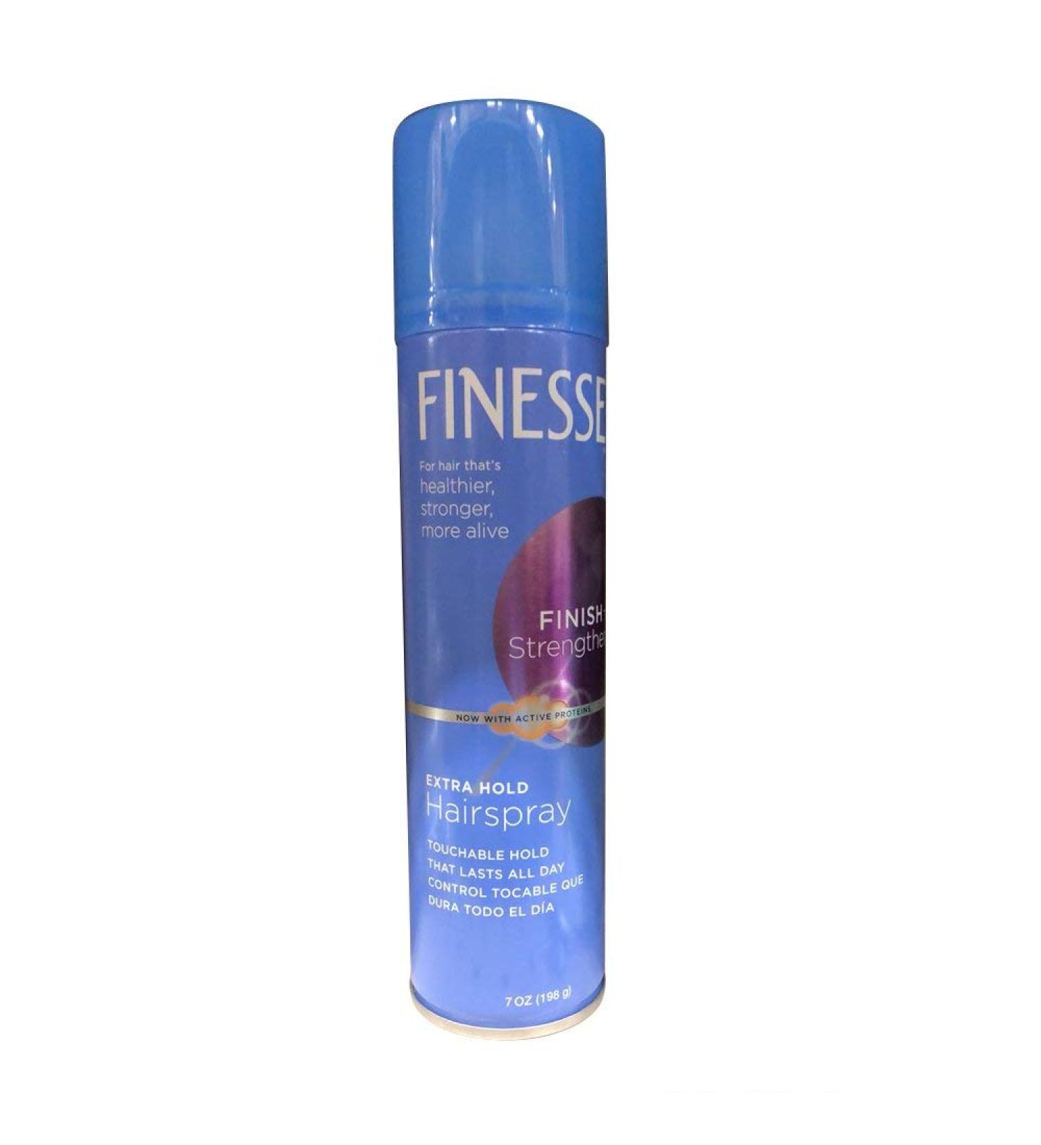 Finesse Finish + Strengthen Extra Hold Hairspray 7 oz (Pack of 4) 7 Ounce (Pack of 4)