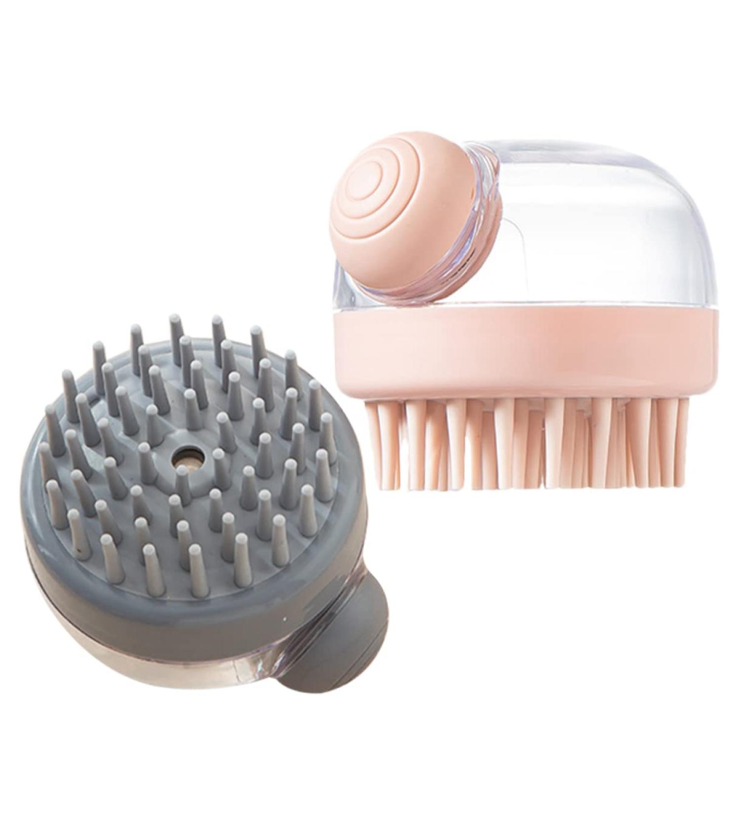 Beavorty 2pcs Massage Shampoo Brush - Silicone Scalp Scrubber & Body Exfoliator - Buy Online on SooperMarket.com