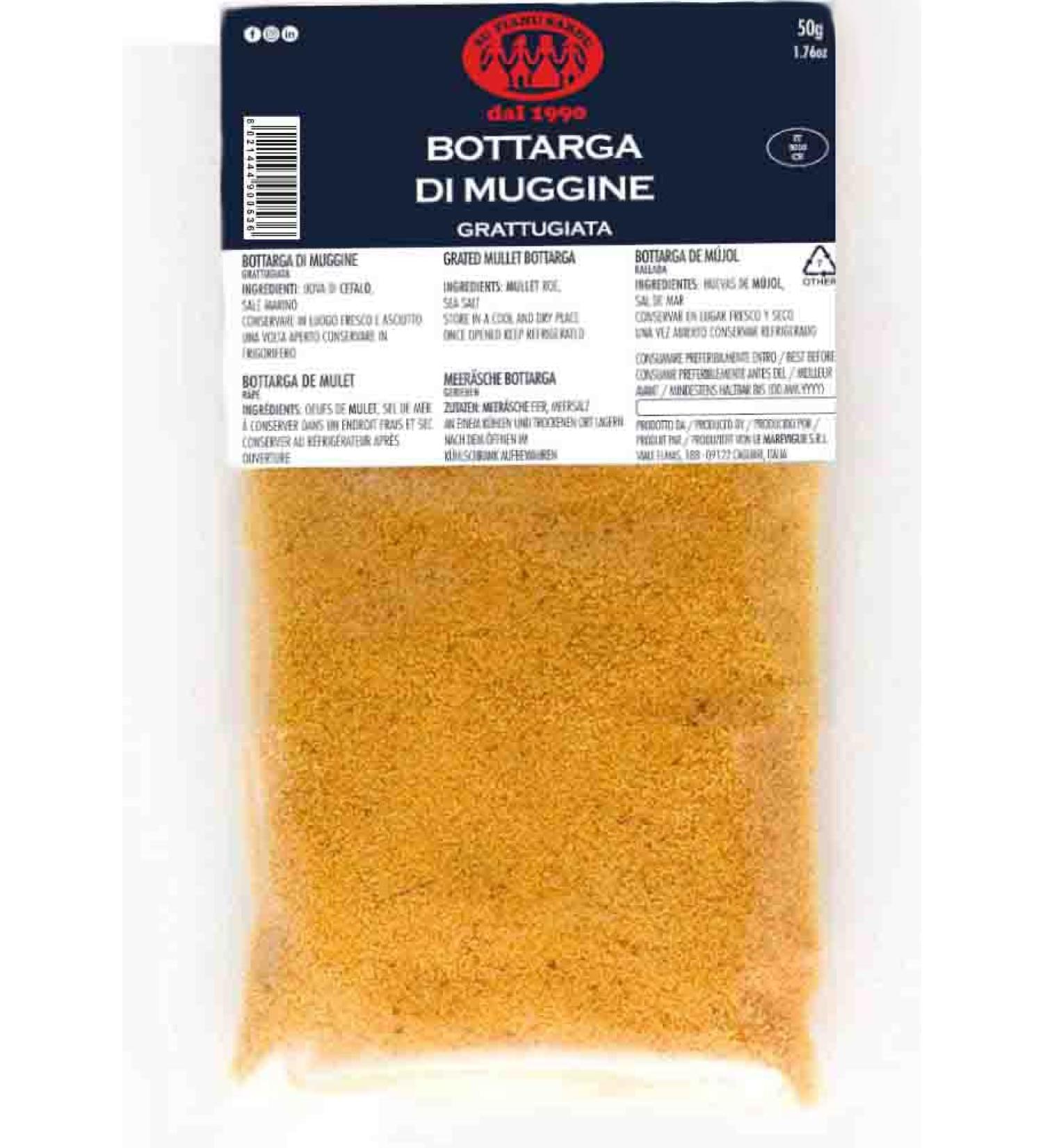 Grated Sea Bottarga Su Tianu Sardu 50g - Handmade in Sardinia Italy | Kosher Mediterranean Caviar - Salted & Dried Marine Egg - Buy Online on SooperMarket.com