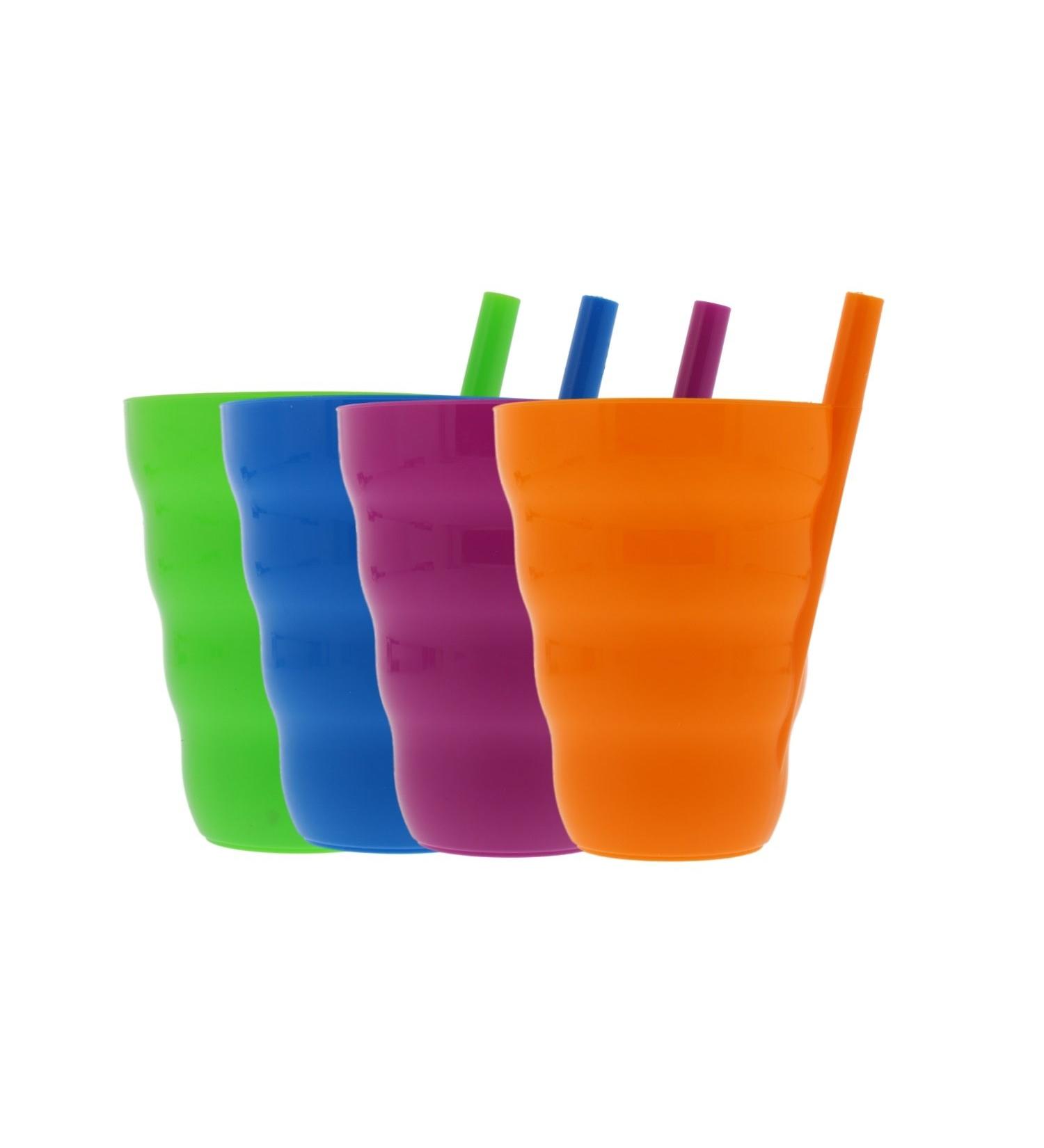 Arrow Sip-A-Cup with Built-In Straw for Kids - Purple Blue Green Orange (4 Pack) - Buy Online on SooperMarket.com