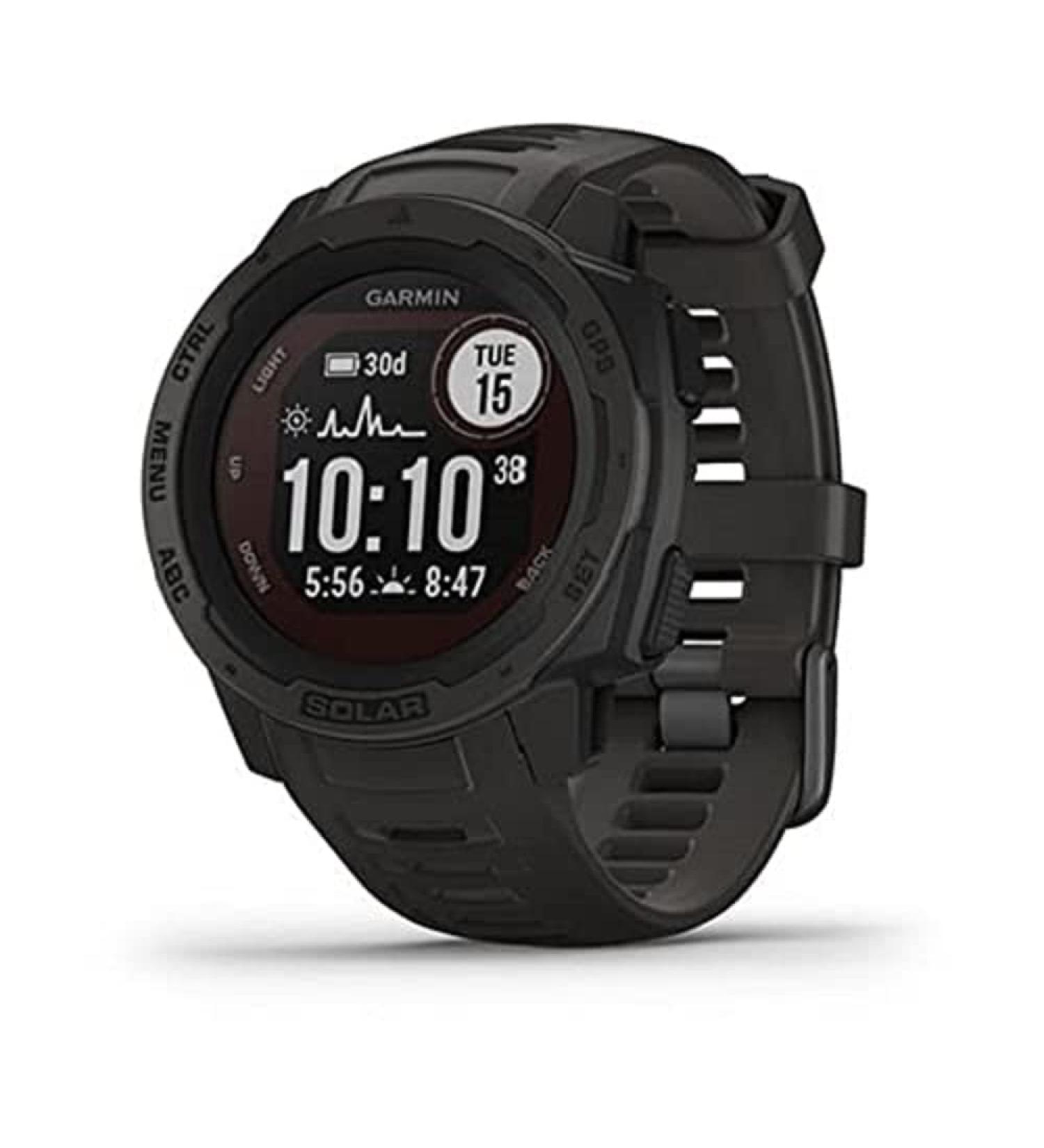 Garmin Instinct Solar Smartwatch - Rugged Outdoor Watch with Solar Charging - Graphite - Buy Online on SooperMarket.com