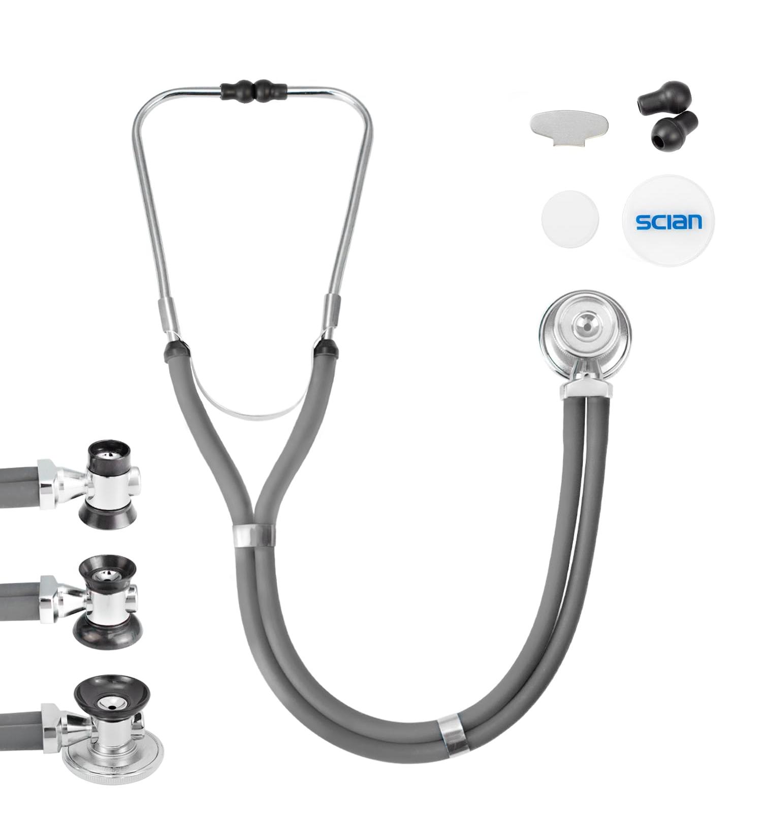 HONSUN Dual Head Stethoscope for Adults & Kids - Classic Cardiology Stethoscope for Doctors Nurses & Students - Gray - International Shipping Available - Buy Online on SooperMarket.com