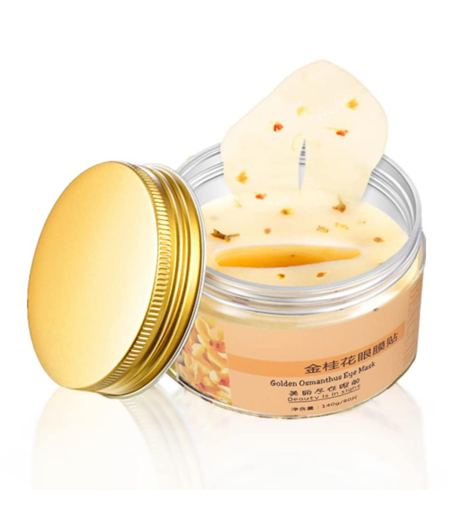 Gold Osmanthus Eye Mask 80pcs - Anti-Aging Collagen Patches for Puffy Eyes, Dark Circles, Wrinkles, and Eye Bags - Deep Moisturizing Formula with Elasticity Boost - Buy Online on SooperMarket.com