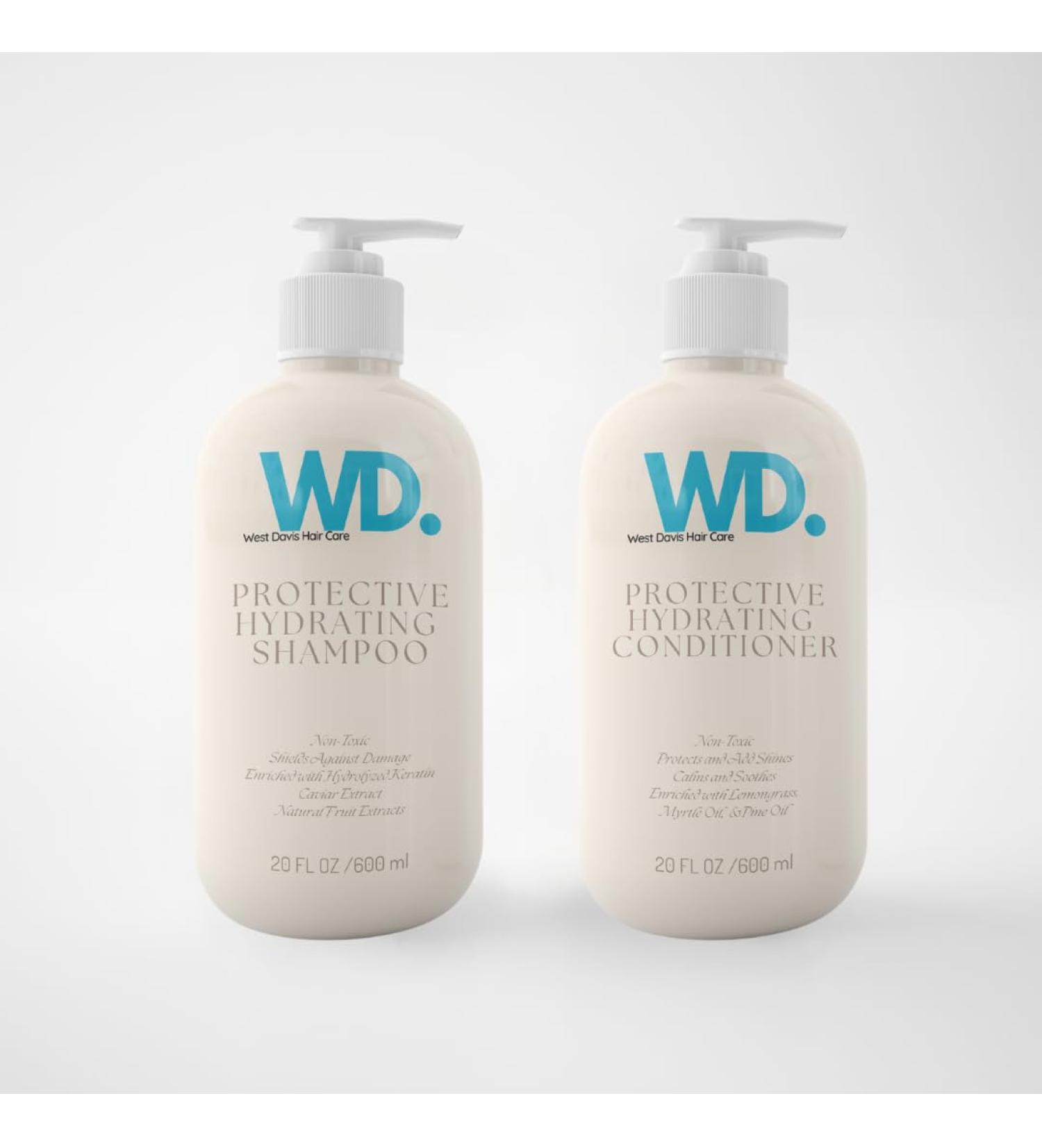 West Davis Hair Care Set | Protective Hydrating Shampoo & Conditioner 20oz | Deep Moisture & Strengthening Formula for All Hair Types - Buy Online on SooperMarket.com
