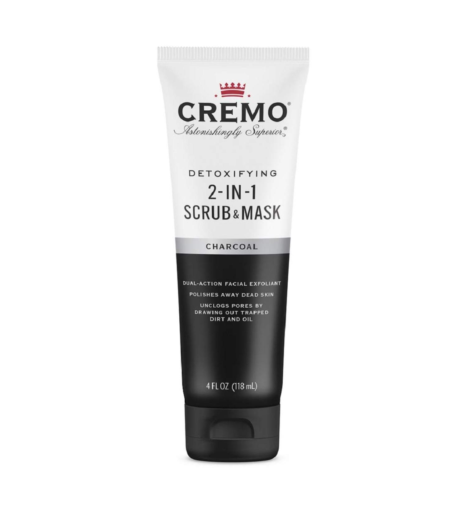 Cremo Detoxifying 2-in-1 Scrub & Mask with Activated Charcoal - 4 oz - Buy Online on SooperMarket.com