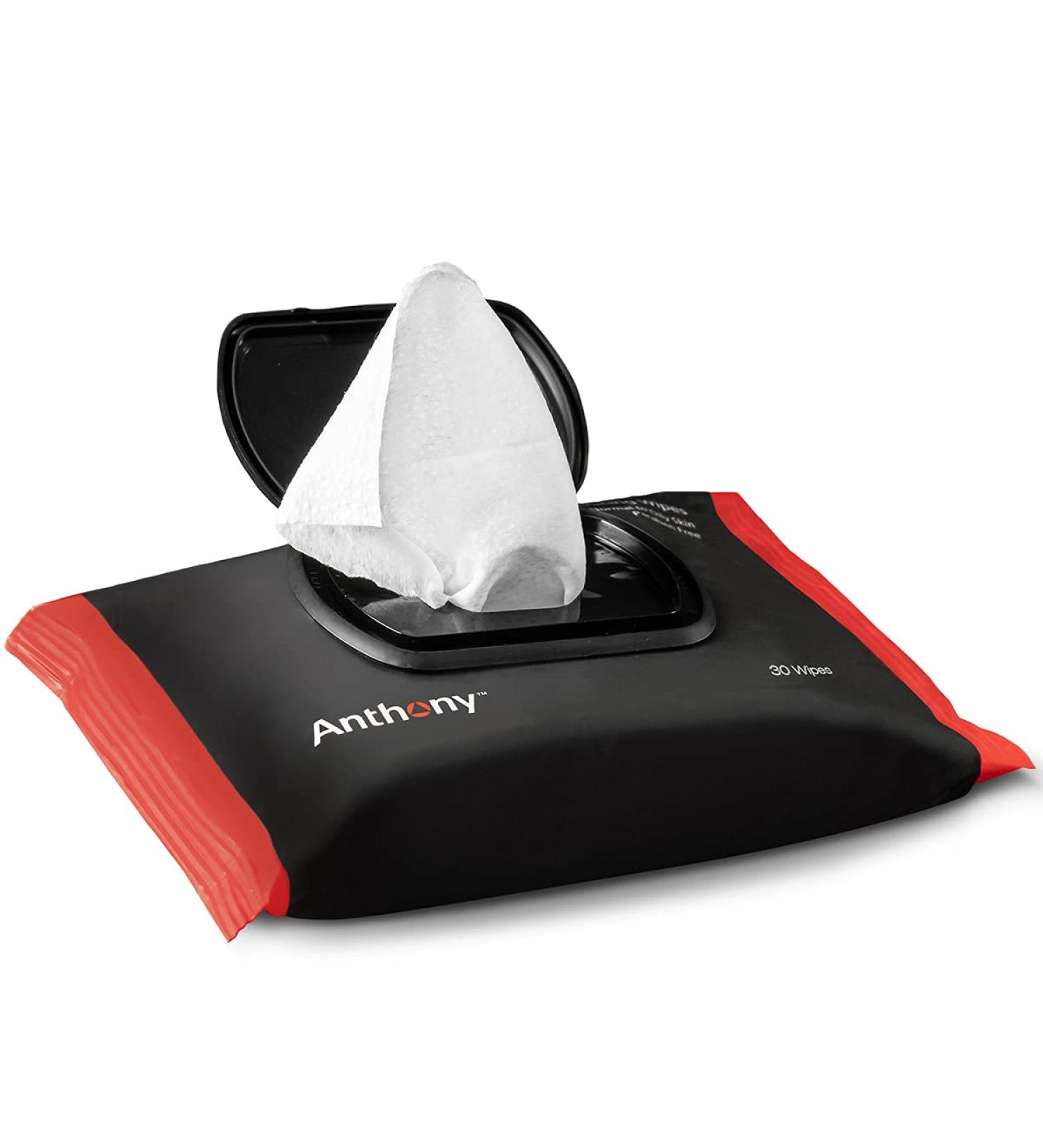 Anthony Glycolic Exfoliating & Resurfacing Wipes - 30 Count - Gentle Pore Refining for Normal, Oily, or Sensitive Skin - Buy Online on SooperMarket.com