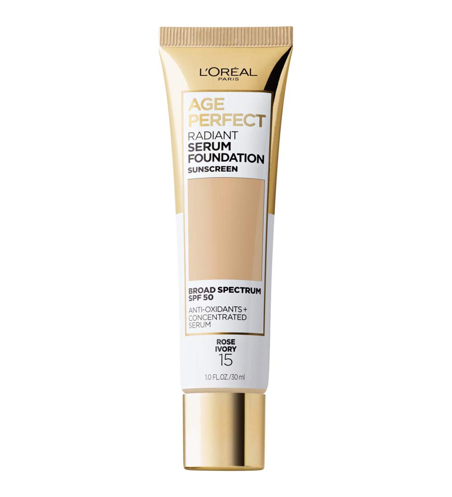 L'Oreal Paris Age Perfect Radiant Serum Foundation SPF 50 Rose Ivory - 1oz - Buy Online on SooperMarket.com