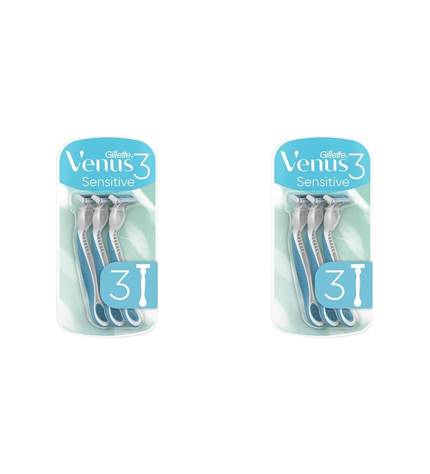 Gillette Venus 3 Sensitive Disposable Razors for Women - Pack of 2 | Comfort Blades | Perfect Mother's Day Gift - Buy Online on SooperMarket.com