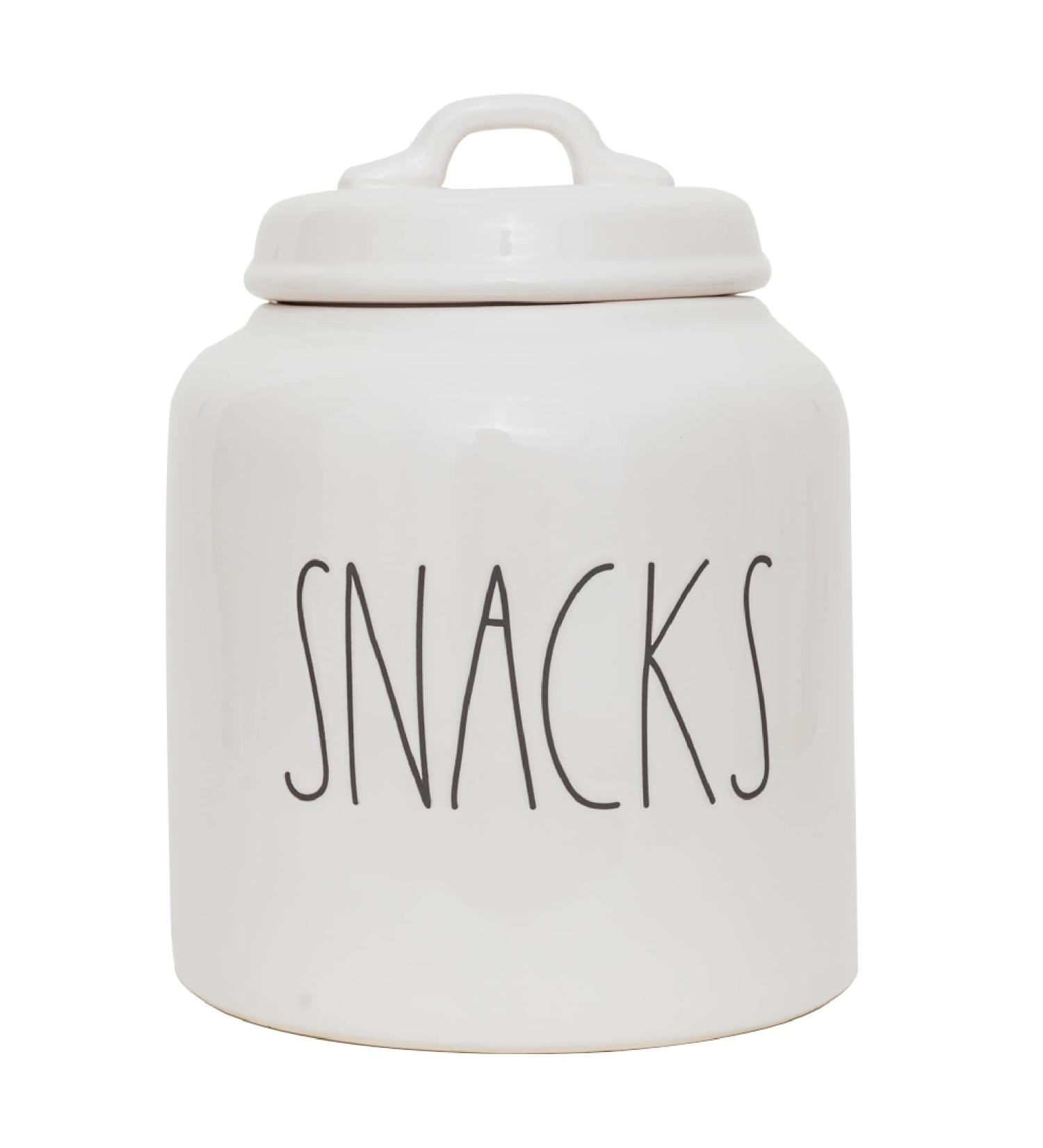 Rae Dunn Ceramic Cookie Jar - Stoneware Treat Canister for Snack Storage in White - Buy Online on SooperMarket.com