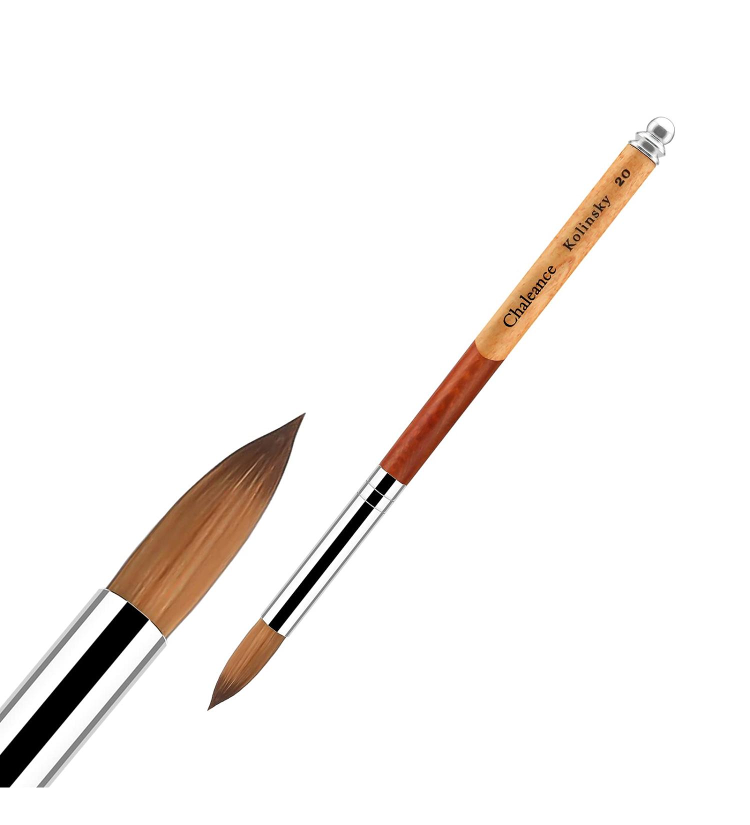 Premium #20 Sable Kolinsky Acrylic Nail Brush - Perfect for Nail Art & Manicure Tools | Zobelhaar Wooden Nail Polish Brush - Buy Online on SooperMarket.com