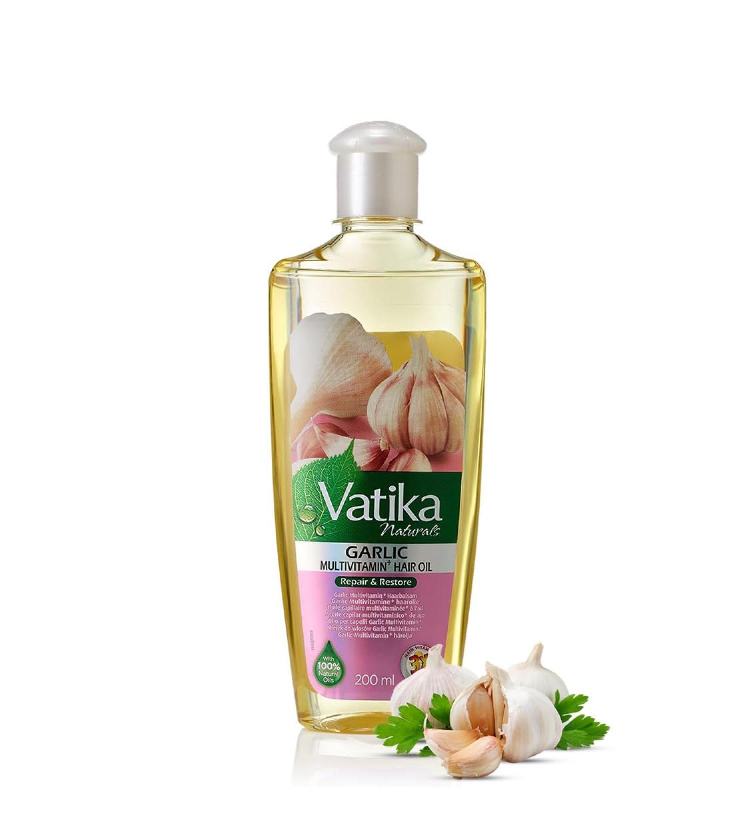 Vatika Multivitamin Garlic Hair Oil - 200ml | For Beautiful Strong Hair | Enriched With Garlic Ghergir & Rosemary | 100% Natural Oils For Complete Nourishment - Buy Online on SooperMarket.com