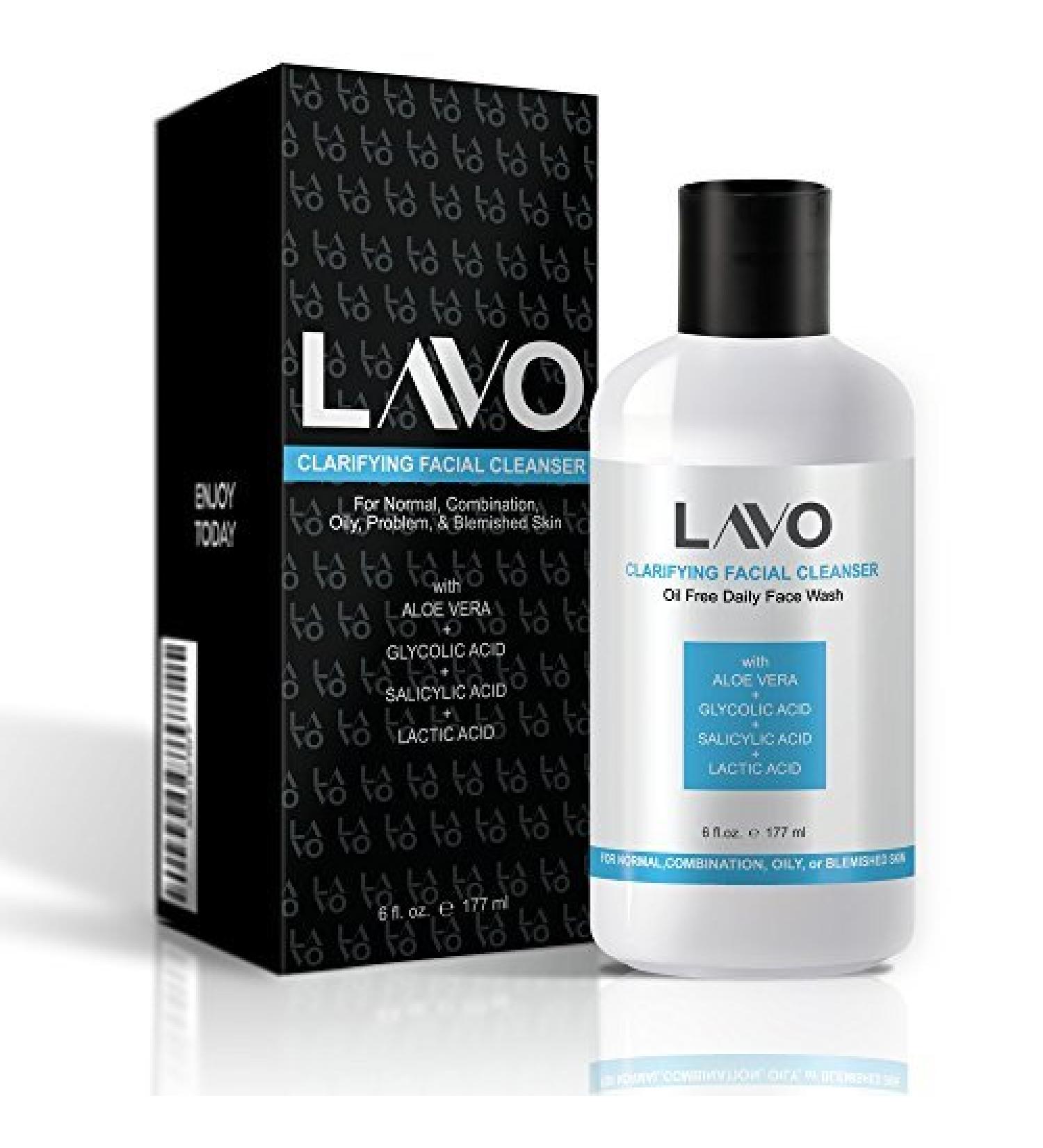 Buy LAVO Glycolic Acid Face Wash - Exfoliate Acne Blackheads & Clogged Pores | For Oily & Combination Skin - Buy Online on SooperMarket.com