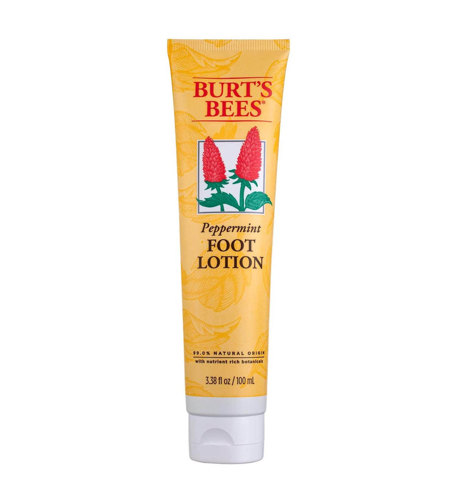 Burt's Bees Peppermint Foot Lotion 3.38oz Tubes - Pack of 2 | Moisturizing & Refreshing Formula - Buy Online on SooperMarket.com