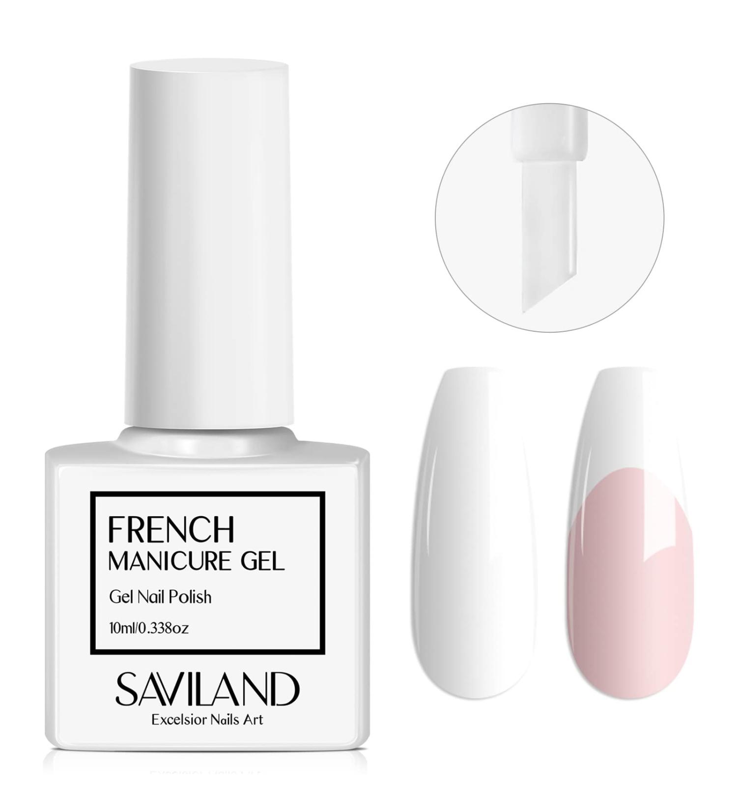 Saviland French White Gel Nail Polish: 10ml Upgrade U V/LED Soak Off Gel Nail Polish Manicure for Professional Salon Home Use Long Lasting Easy to Apply and Safe AA -French Gel Polish White-10ML - Buy Online on SooperMarket.com