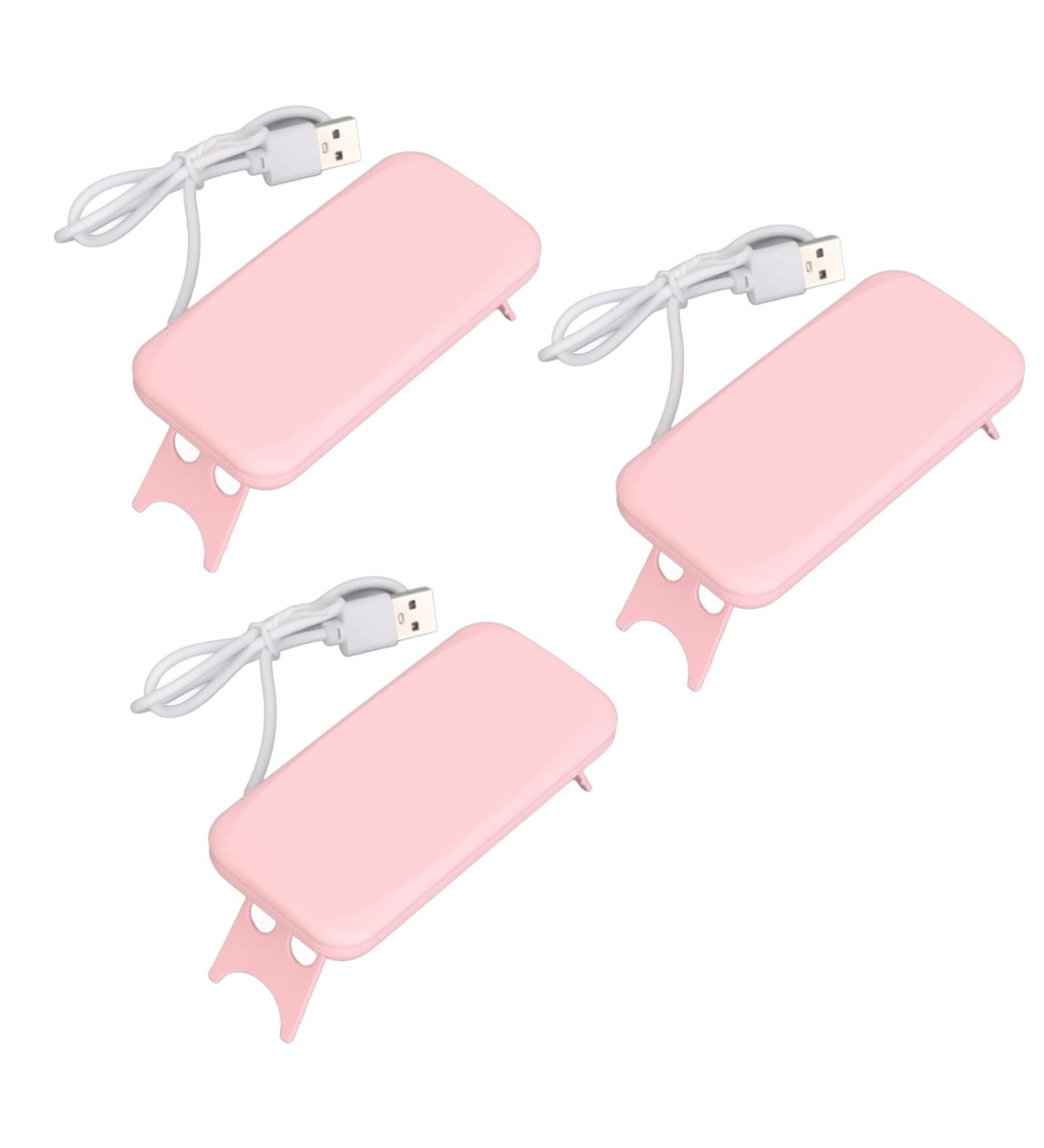 3Pcs Mini Nail Dryer Professional Nail Light Curing Gel LED Dryer Mouse Shape LED Nail Lamp Portable Nail Lamp Gel Polish Light for Nail Salon Home Travel (Roseate) - Buy Online on SooperMarket.com