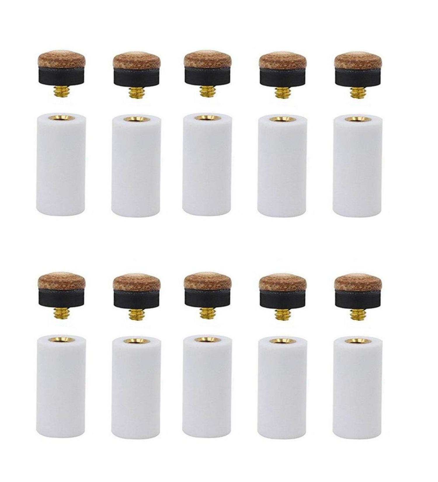 Mollensiuer 13mm Billiard Cue Tips Replacement Kit - 10 Piece Set with Red Pool Stick Tips and Ferrules - Buy Online on SooperMarket.com