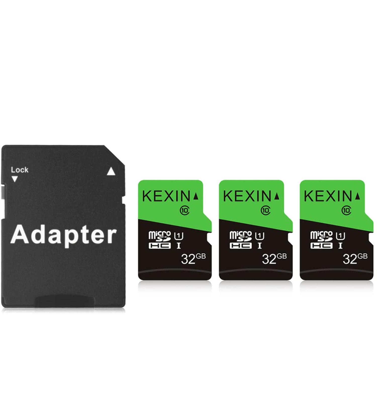 KEXIN 3 Pack 32GB Micro SD Card Memory Cards Class 10 High Speed UHS-I, 3 x 32GB MicroSDHC UHS-I Memory Cards - Buy Online on SooperMarket.com