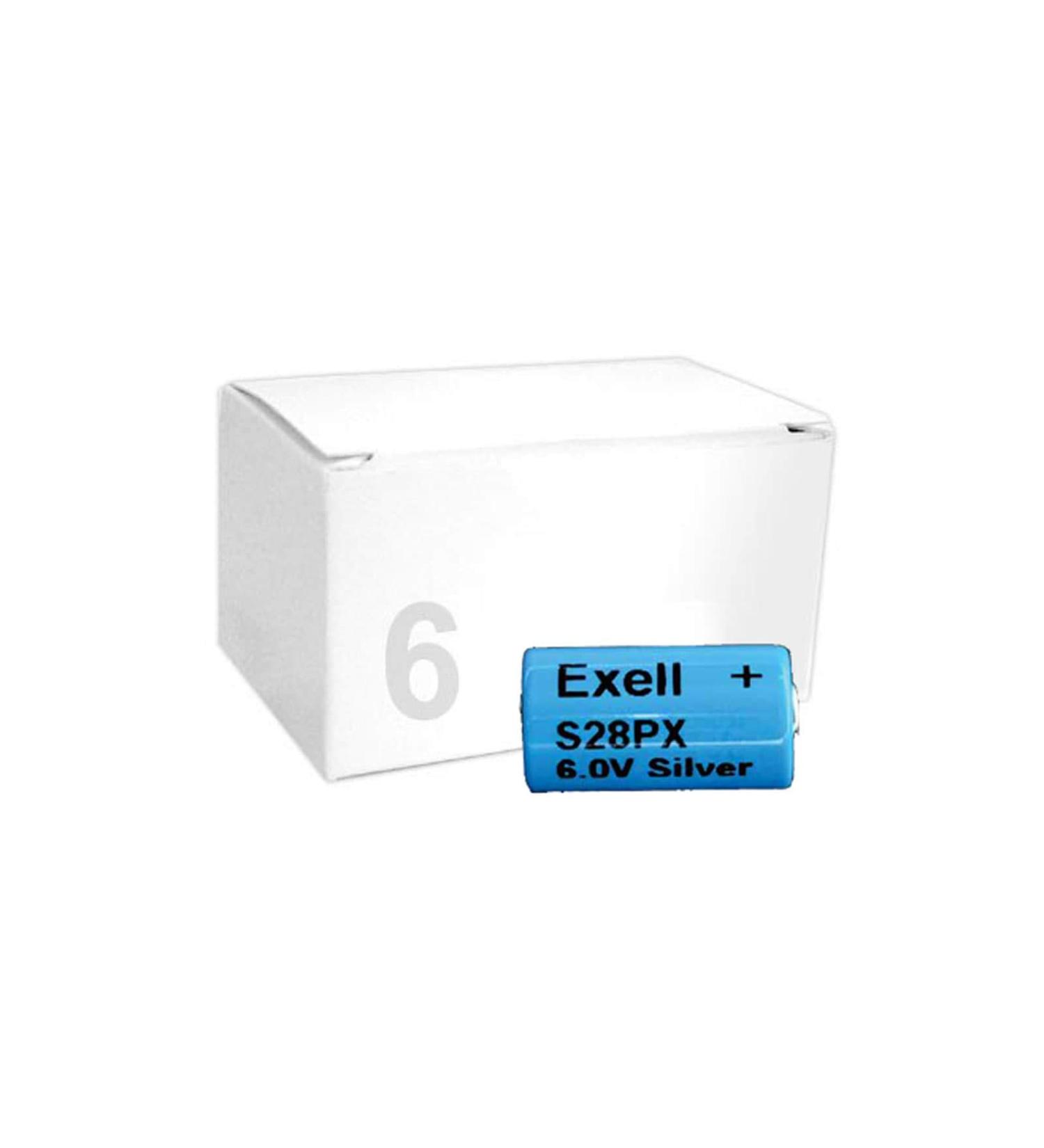 (6-Pack) Exell S28PX 6V Silver Oxide Battery 4SR44 V28PX PX28 544 KS28 RPX28 S1325S S1325 PX28-S 1406SOP RFA1611 RFA-16-11 4G13
