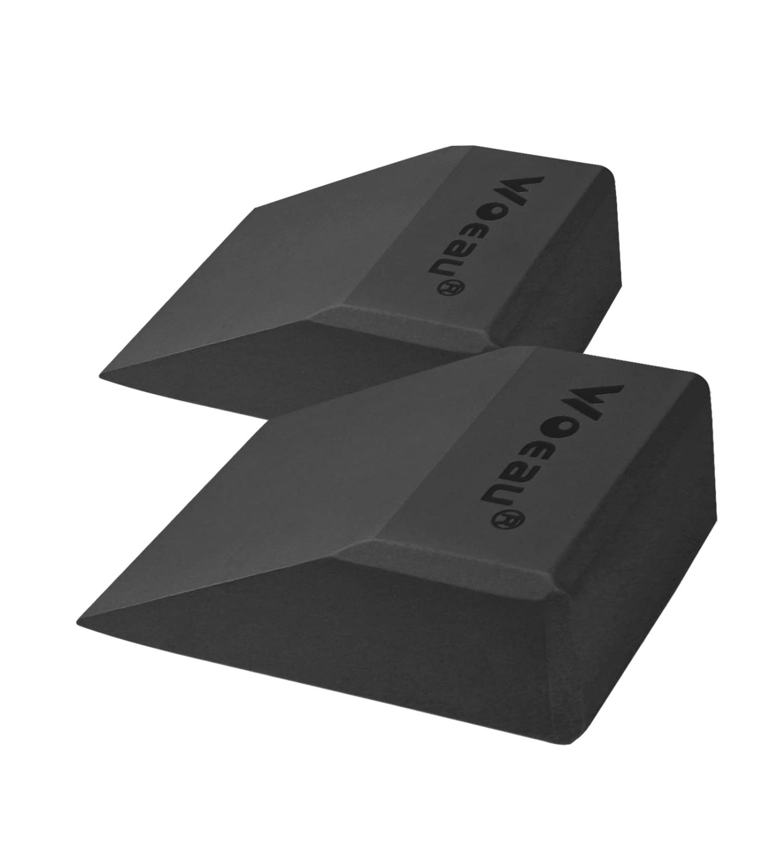 2 Pack Squat Wedge Blocks - Non Slip Heel Elevated Squat Ramp for Men and Women - Professional Slant Board Trainer for Fitness, Weightlifting, Yoga - Black - Buy Online on SooperMarket.com
