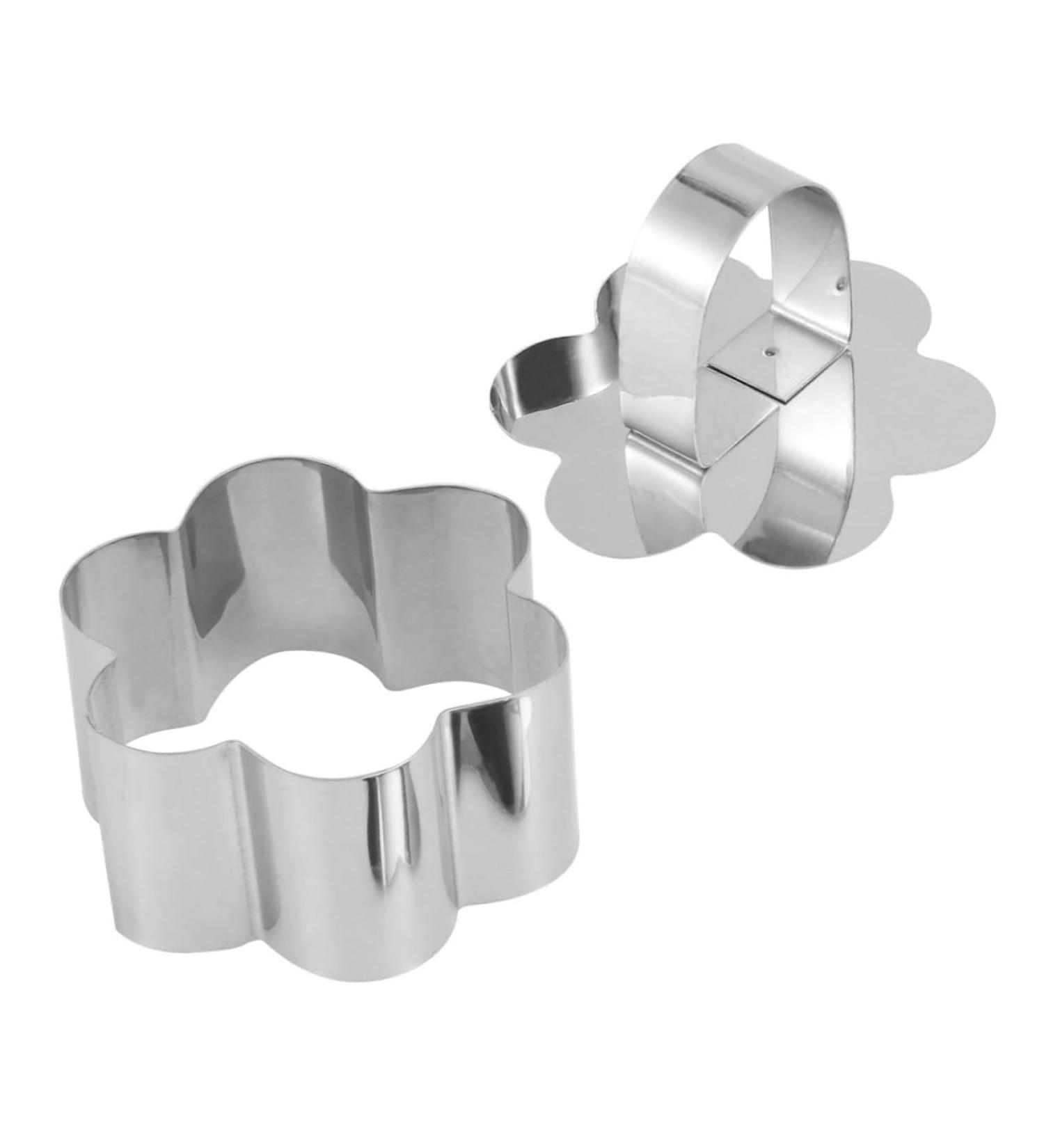 IMIKEYA 2 Pcs 430 Chocolate Collar Pancake Molds Cake Mousse Ring Mousse Chocolate Cake Stainless Steel Baking Molds Food Rings Cajas para Fresas Con Chocolate Biscuit Baking Tools medium Silver - Buy Online on SooperMarket.com